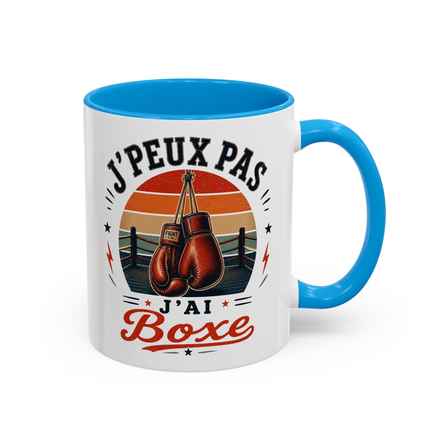 Tasse J’Peux Pas J’Ai Boxe – Mug Boxe Vintage Humoristique – Cadeau Boxeur Homme Femme 325ml