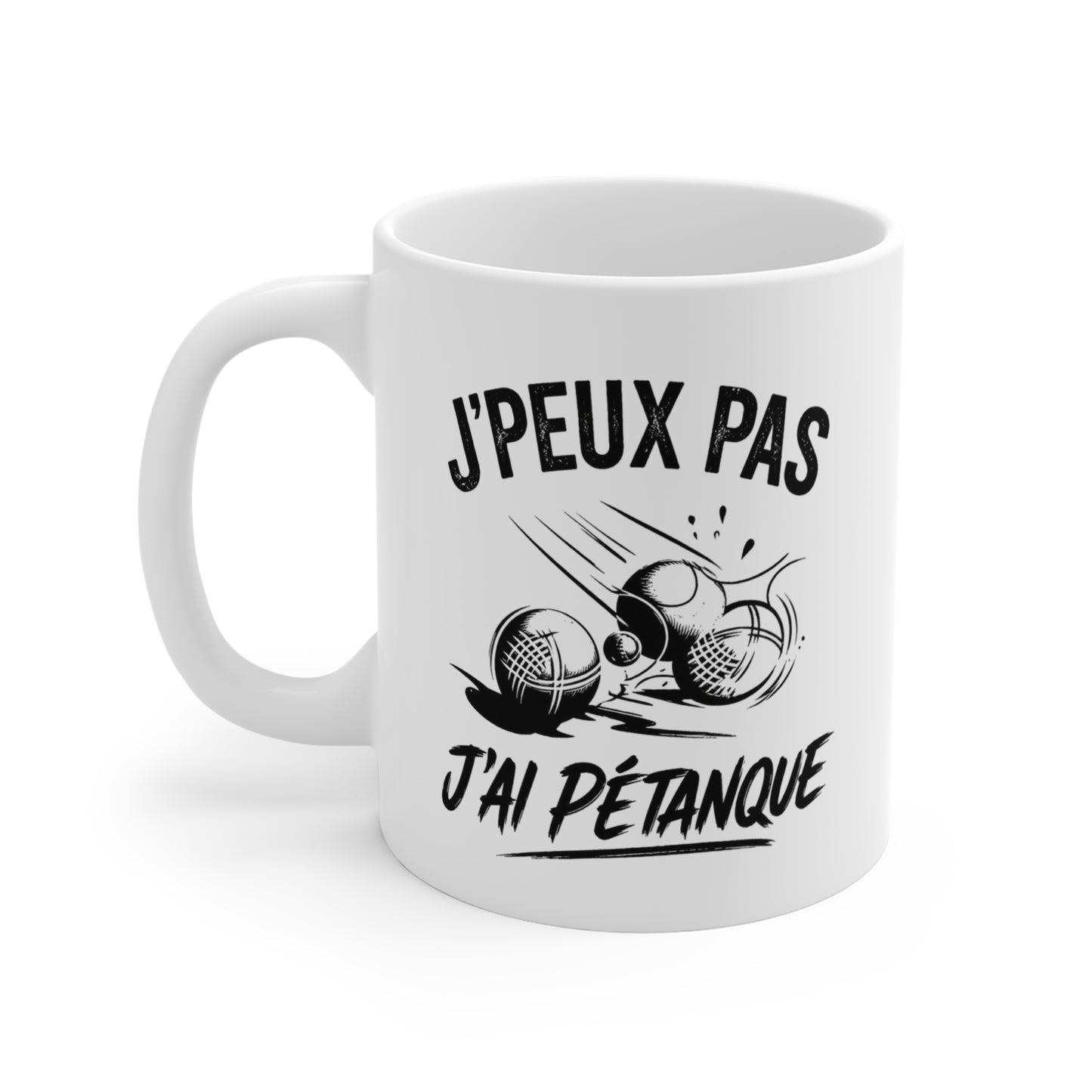 Tasse J’Peux Pas J’Ai Pétanque – Mug Humour Joueur de Boules – Cadeau Pétanque Homme Femme 325ml