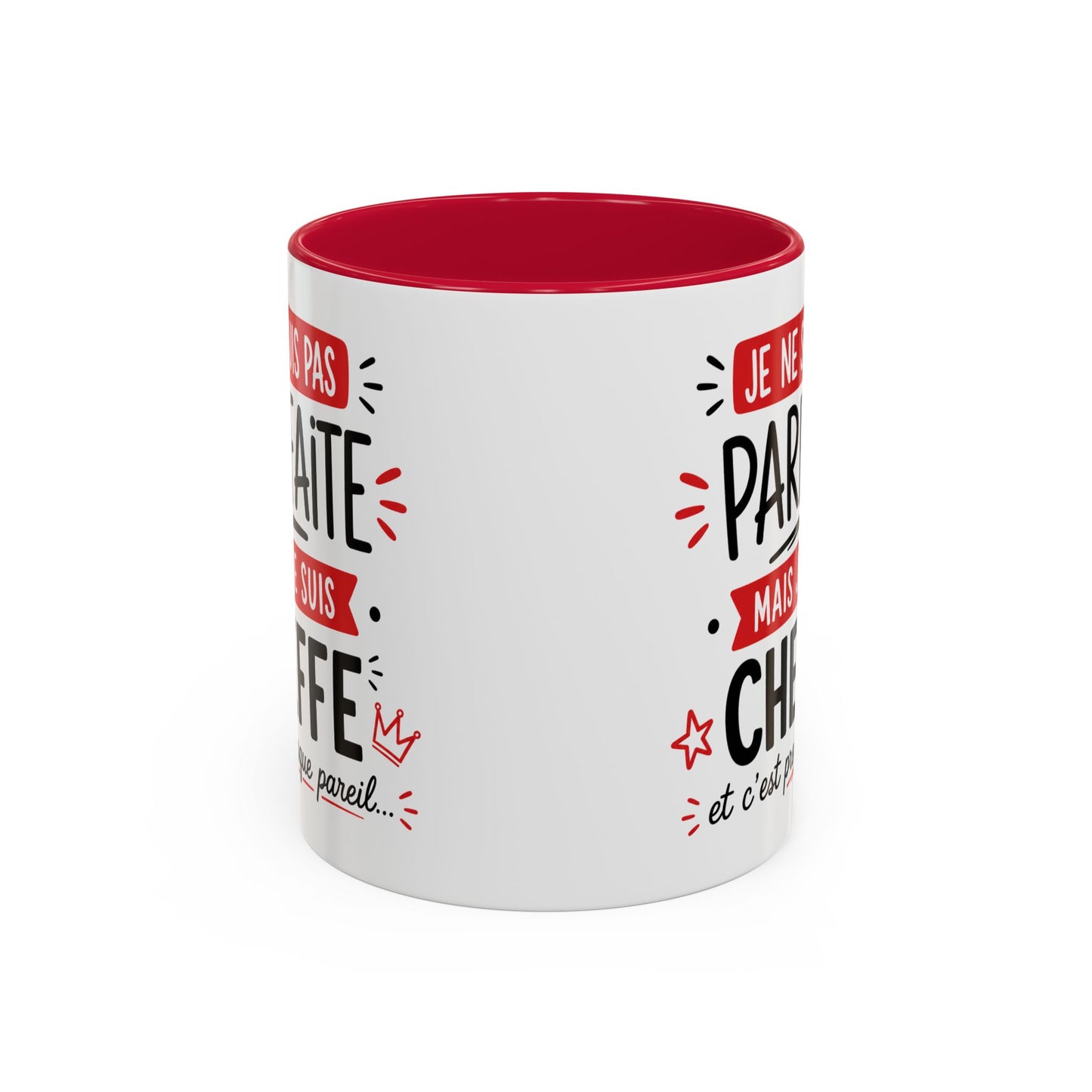 Tasse Je Ne Suis Pas Parfaite Mais Je Suis Cheffe – Mug Humour Travail Femme – Cadeau Cheffe Collègue Responsable 325ml