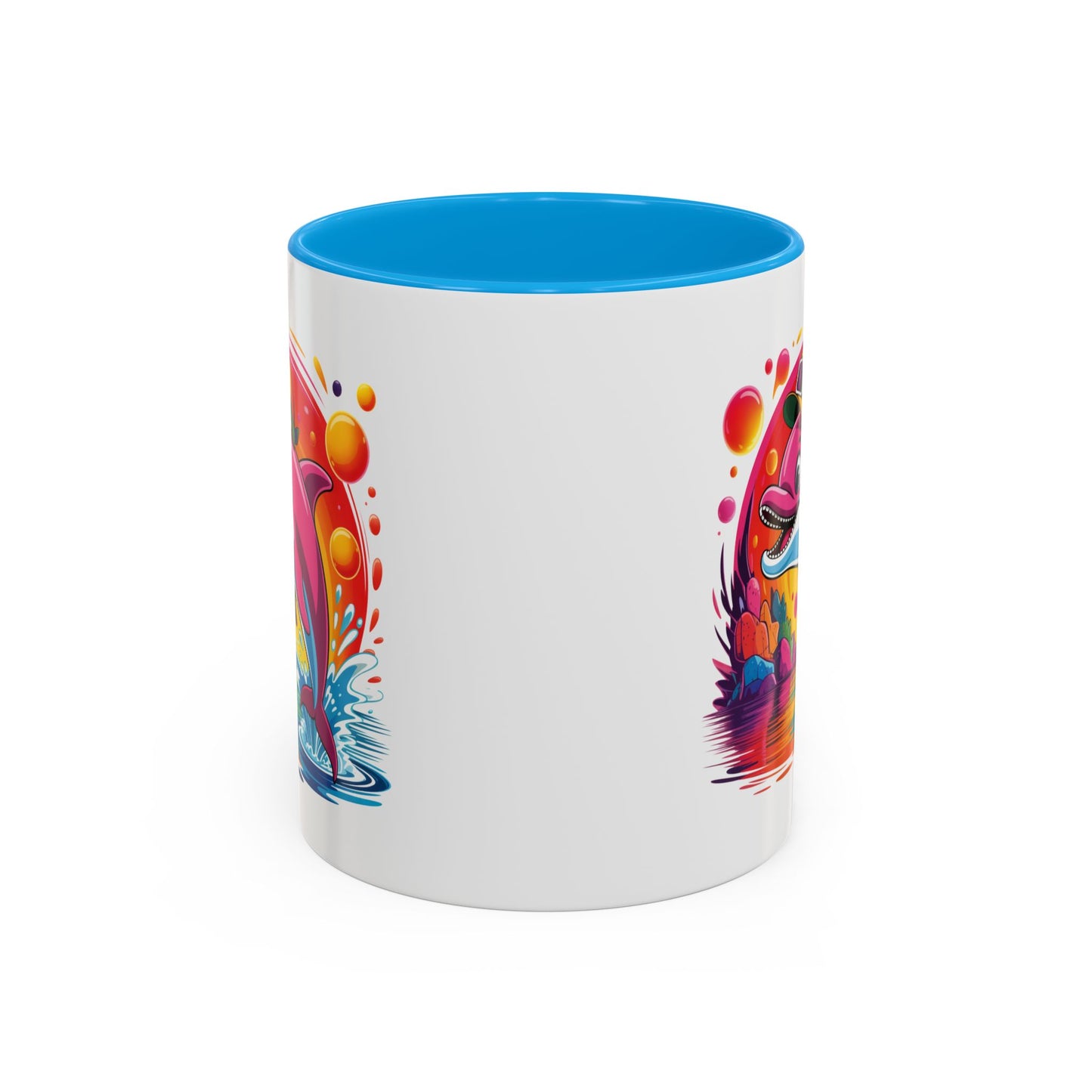 Mug Dauphin Coloré avec Casquette – Tasse Océan Kawaii Design Tropical et Fun – Cadeau Original 325ml