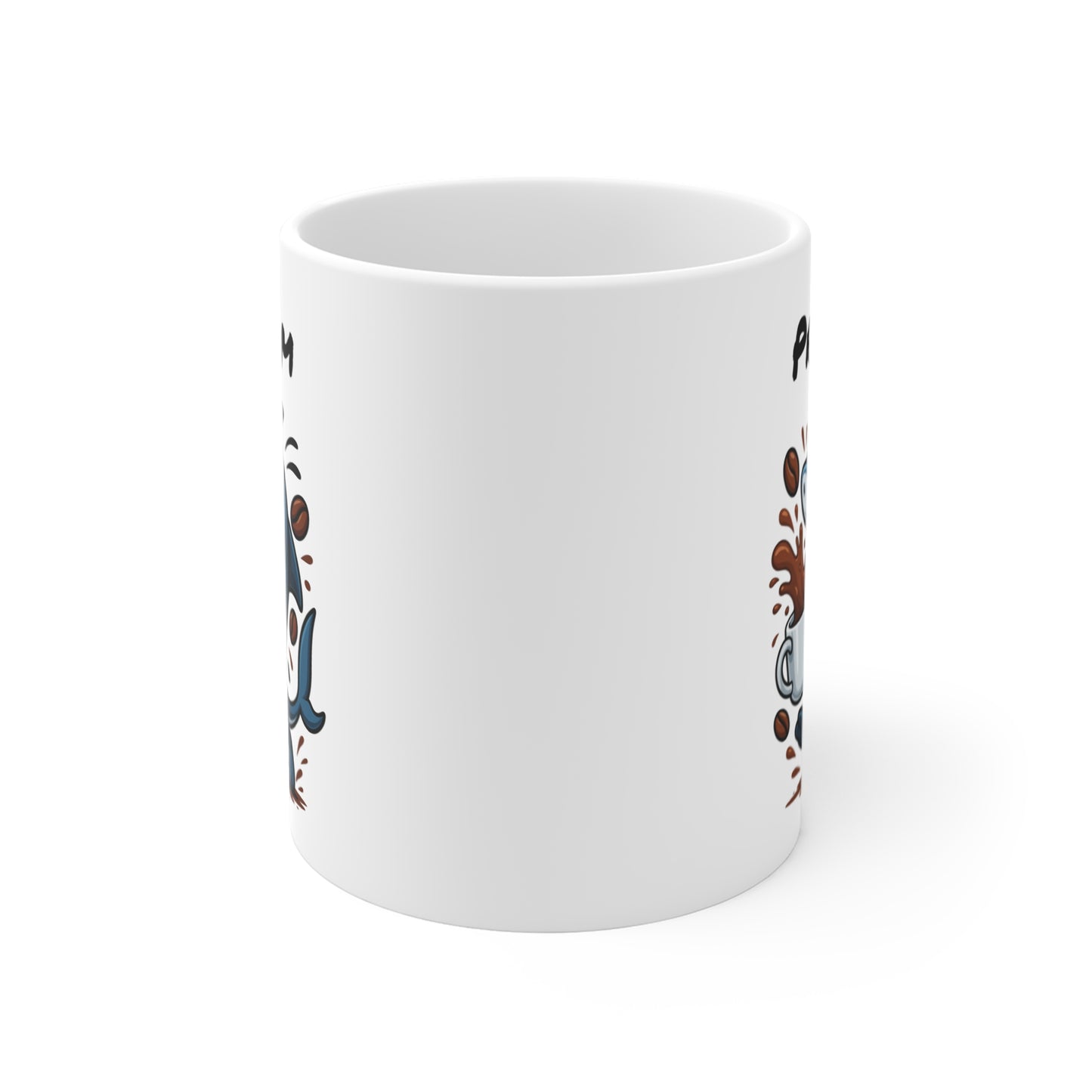 Tasse Personnalisable Requin Café – Mug Prénom Cartoon – Cadeau Original Amateur de Café 325ml