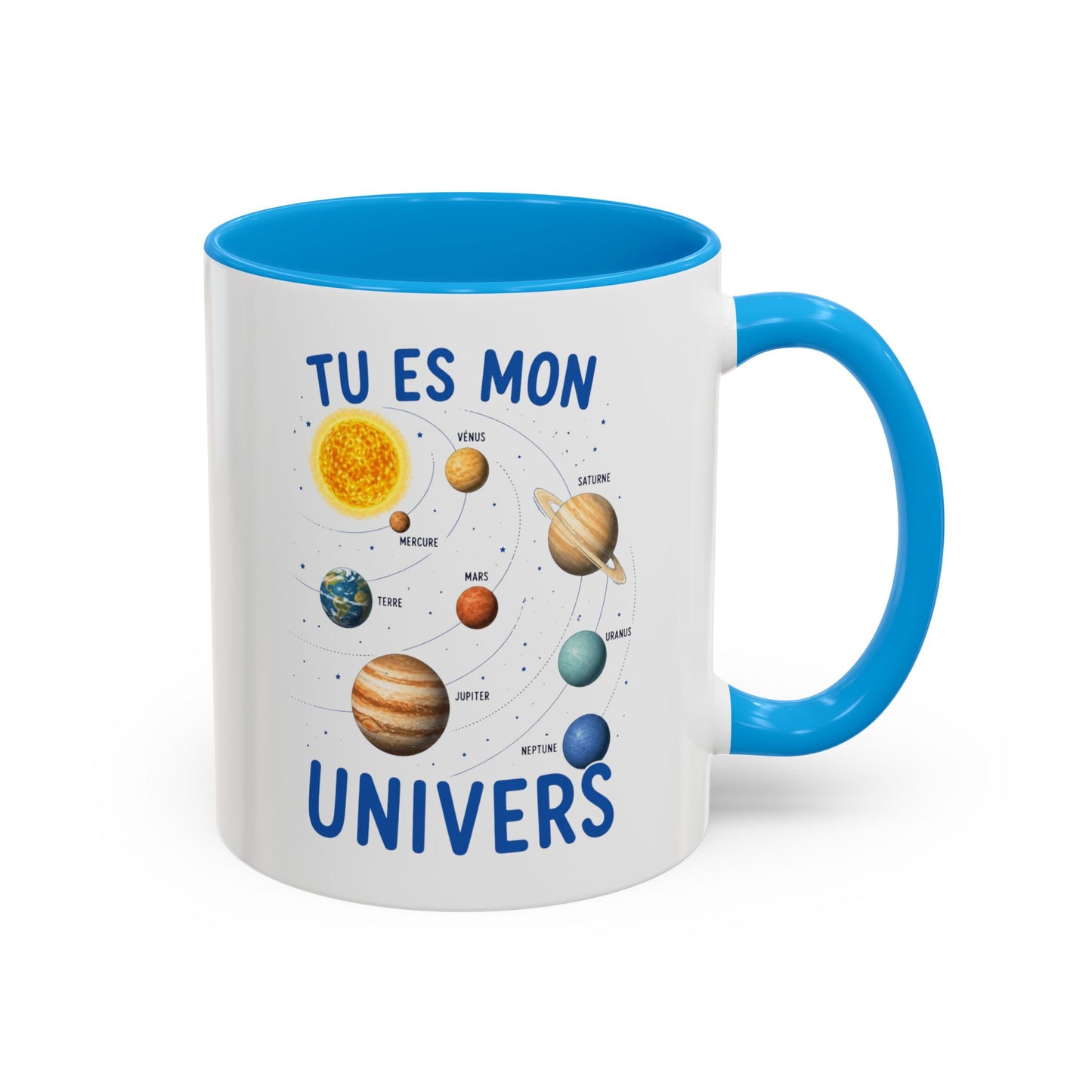 Mug Tu Es Mon Univers – Tasse Astronomie Romantique avec Planètes du Système Solaire – Cadeau Couple Original Homme Femme 325ml