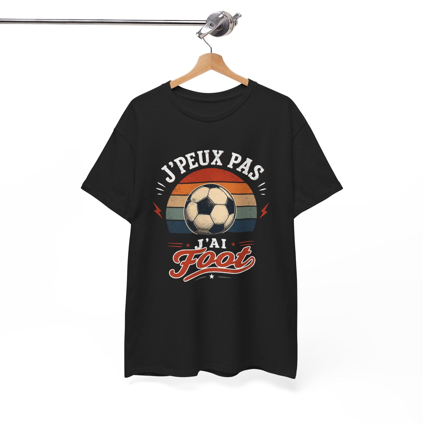T-Shirt Football Homme Femme – J’Peux Pas J’Ai Foot – Tee Shirt Ballon Football Vintage Supporter Joueur Entraînement Match Cadeau Passion Football