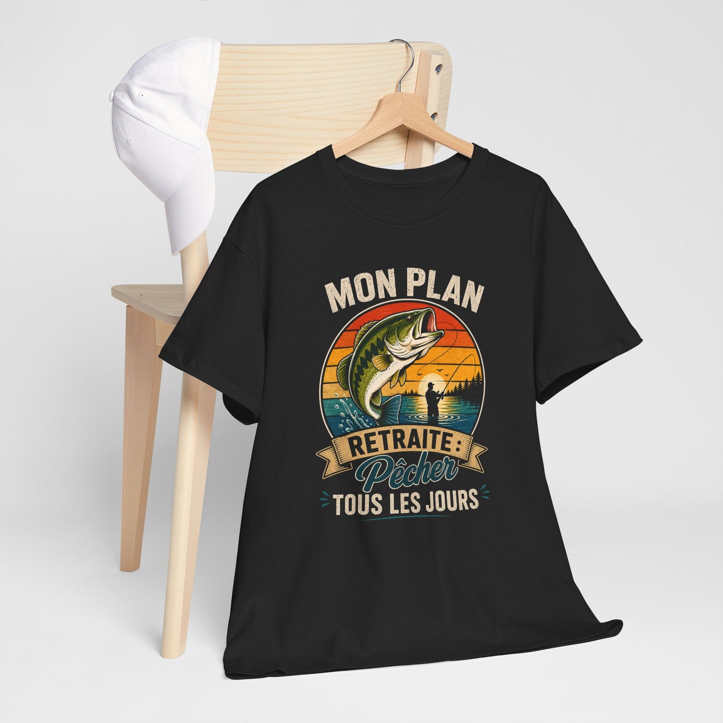 T-Shirt Retraite Homme Pêche – Cadeau Retraité Pêcheur – Passion Pêche Poisson  – Idée Cadeau Départ en Retraite