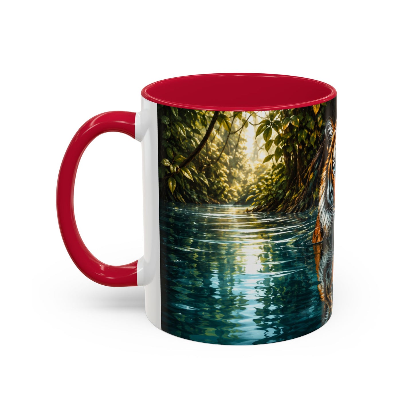 Tasse Tigre Jungle – Mug Animal Sauvage avec Reflet Eau – Cadeau Félin Nature Homme Femme 325ml