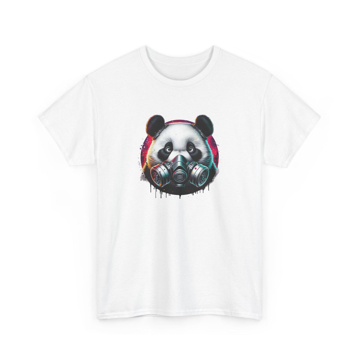 Tee Shirt Panda Masque à Gaz Homme Femme – T-Shirt Panda Urbain Futuriste – Animal Street Art Coloré – Idée Cadeau Originale