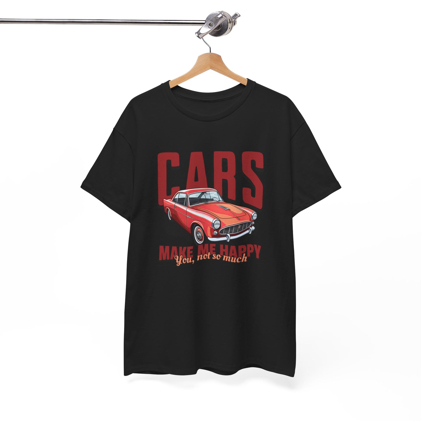 T-Shirt Cars Make Me Happy Homme Femme – Tee Shirt Voiture Vintage Humour – Cadeau Passion Automobile