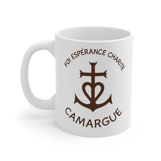 Tasse Céramique Camargue 325ml – Symbole Foi Espérance Charité – Mug Tradition Provençale