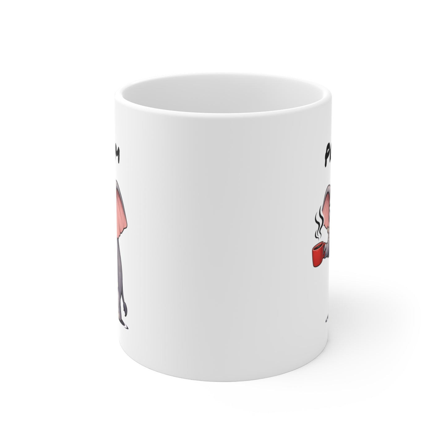 Tasse Éléphant avec Café – Mug Animal Mignon Humoristique – Illustration Éléphant Fatigue 325ml – Cadeau Original