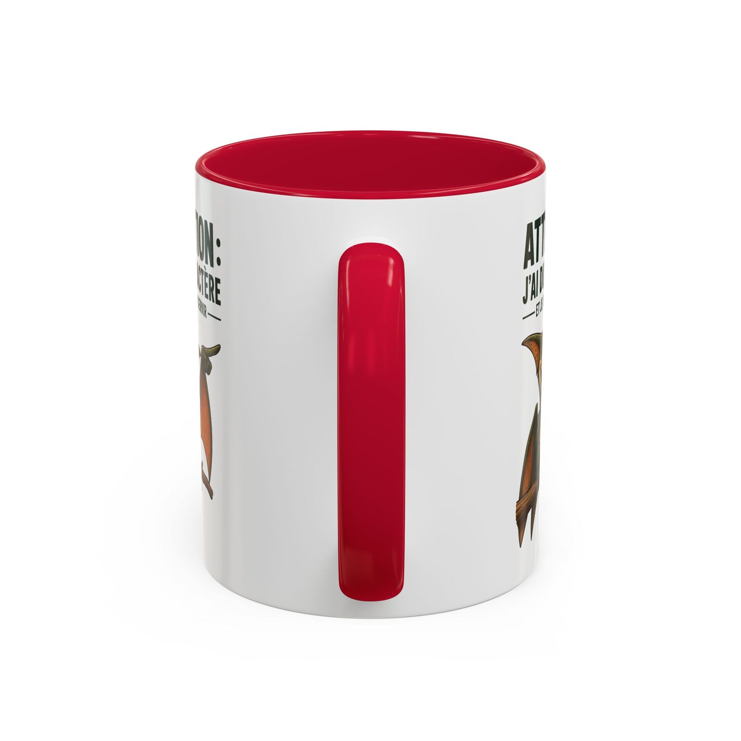Mug Humoristique – Tasse Dinosaure Volant au Fort Caractère – Cadeau Original Homme et Femme, Ami ou Collègue – 325 ml Noir Bleu Rouge