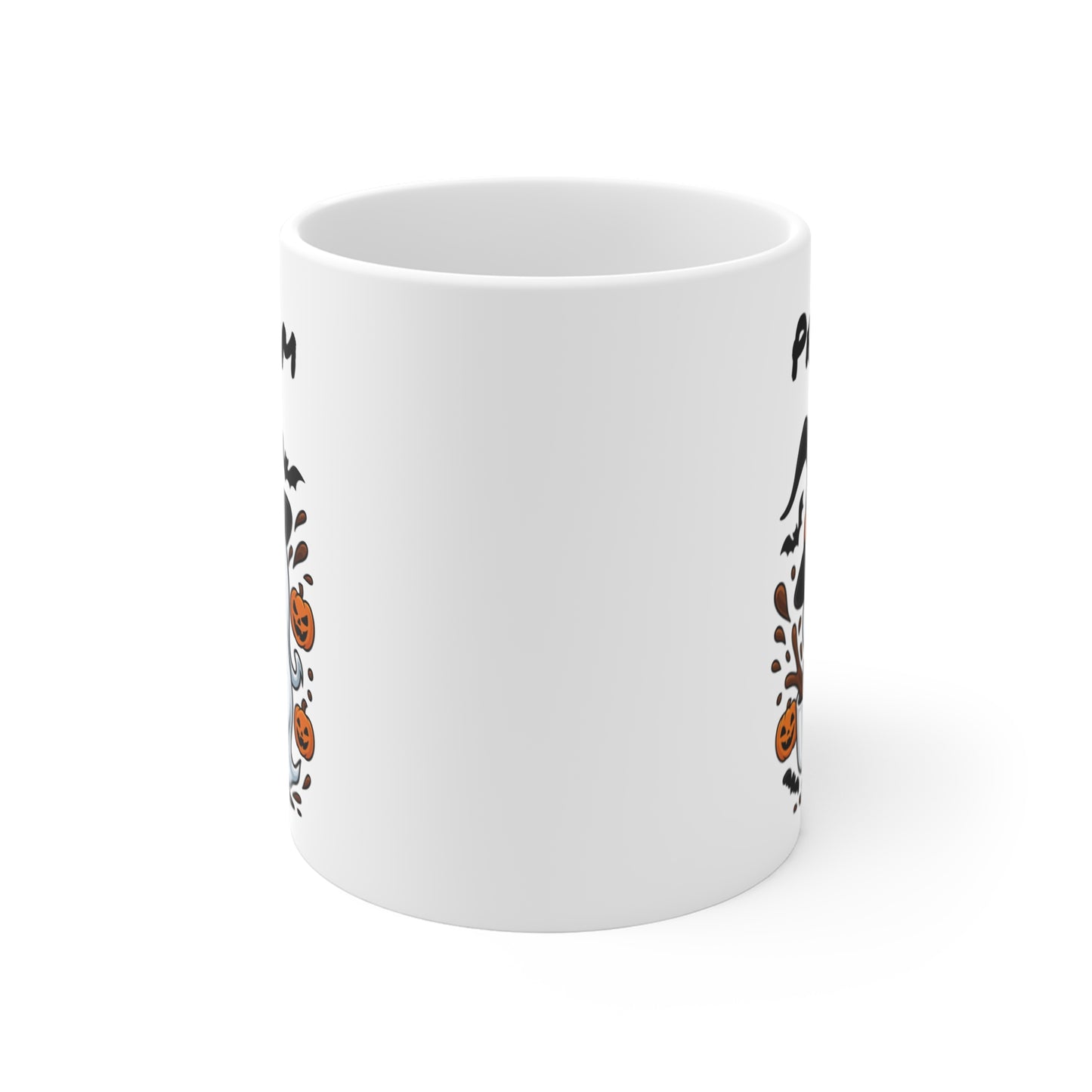 Tasse Personnalisable Fantôme Sorcier Halloween – Mug Prénom Citrouilles Mignon 325ml – Cadeau Original Café