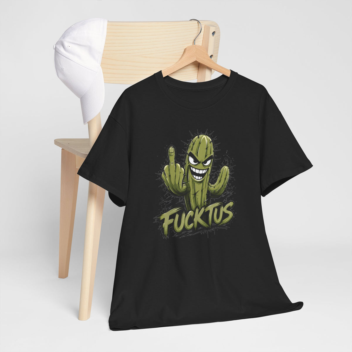 Tee Shirt Humour Homme – Cactus Fucktus Doigt d’Honneur – T-Shirt Drôle Provocateur Cadeau Homme