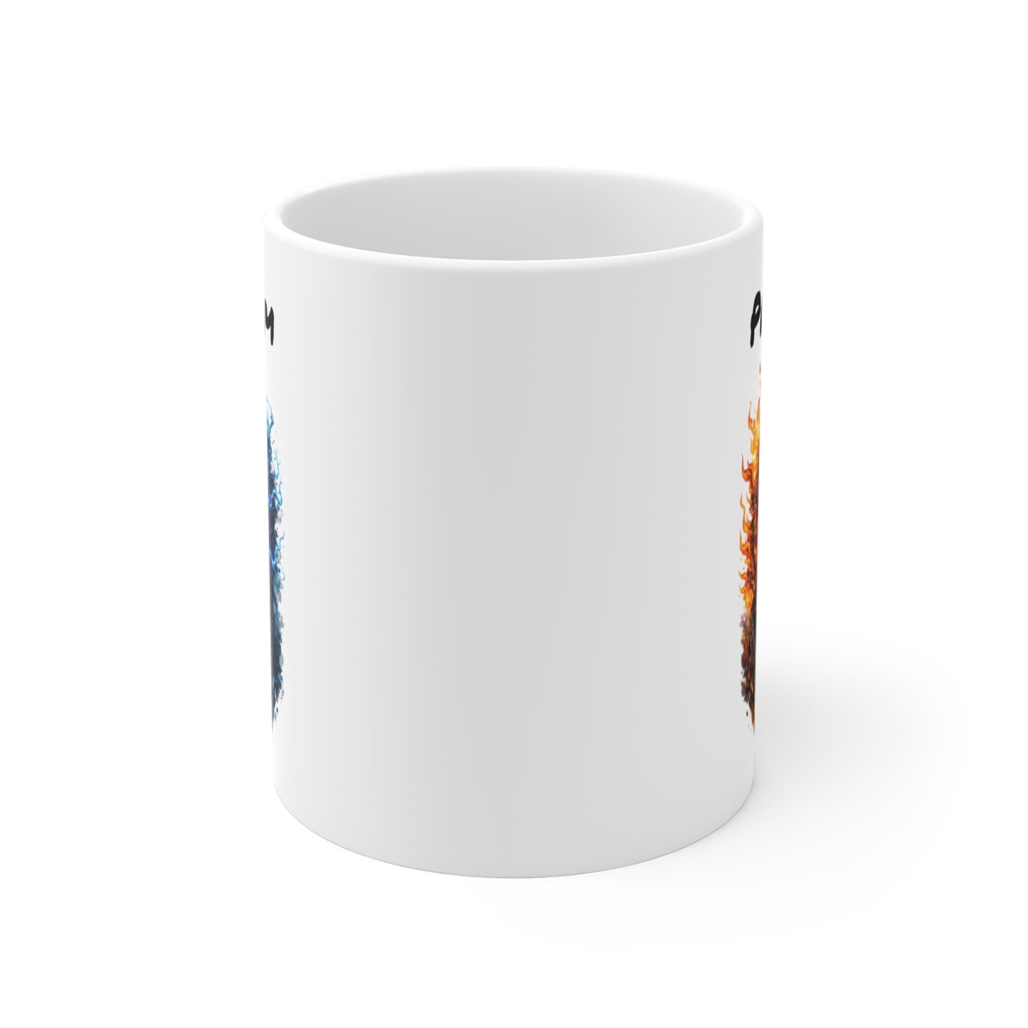 Mug Tête de Mort Personnalisé – Crâne Feu et Glace – Tasse Gamer Dark avec Prénom – Cadeau Homme Original
