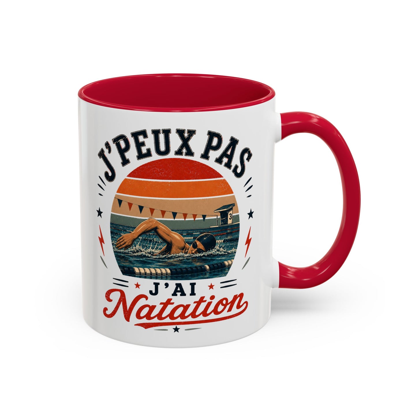 Tasse J’Peux Pas J’Ai Natation – Mug Nageur Vintage Humoristique – Cadeau Passion Natation Homme Femme 325ml