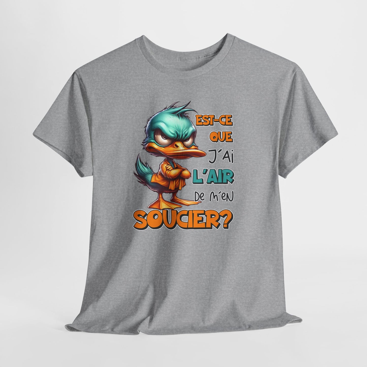 Tee Shirt Est-Ce Que J’Ai L’Air De M’En Soucier – T-Shirt Humour Canard Colérique – Cadeau Homme Femme Sarcasme Drôle
