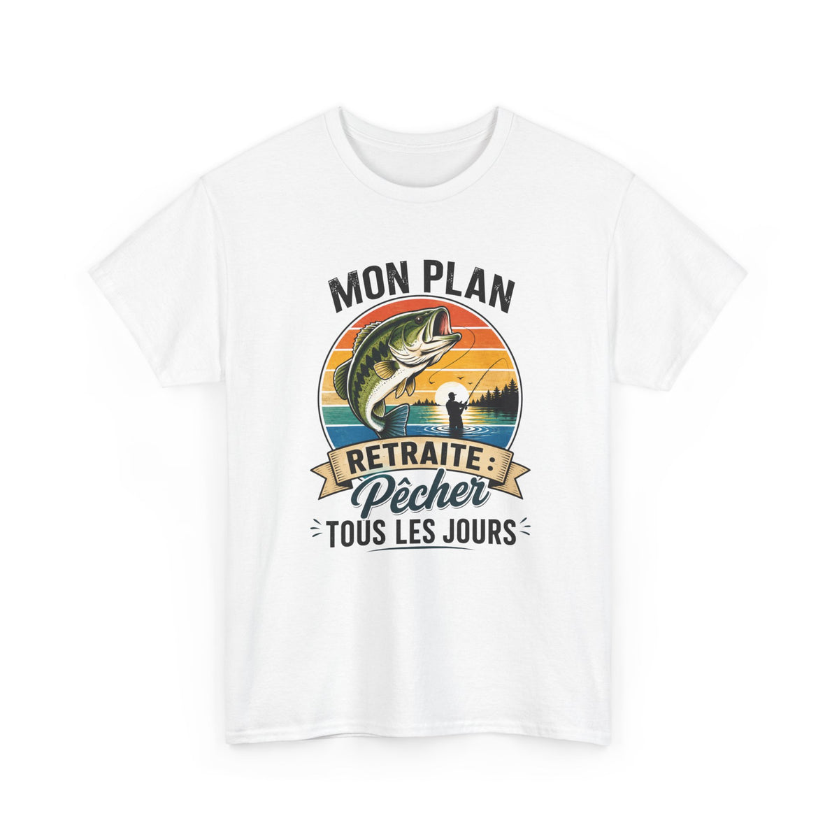 T-Shirt Retraite Homme Pêche – Cadeau Retraité Pêcheur – Passion Pêche Poisson  – Idée Cadeau Départ en Retraite