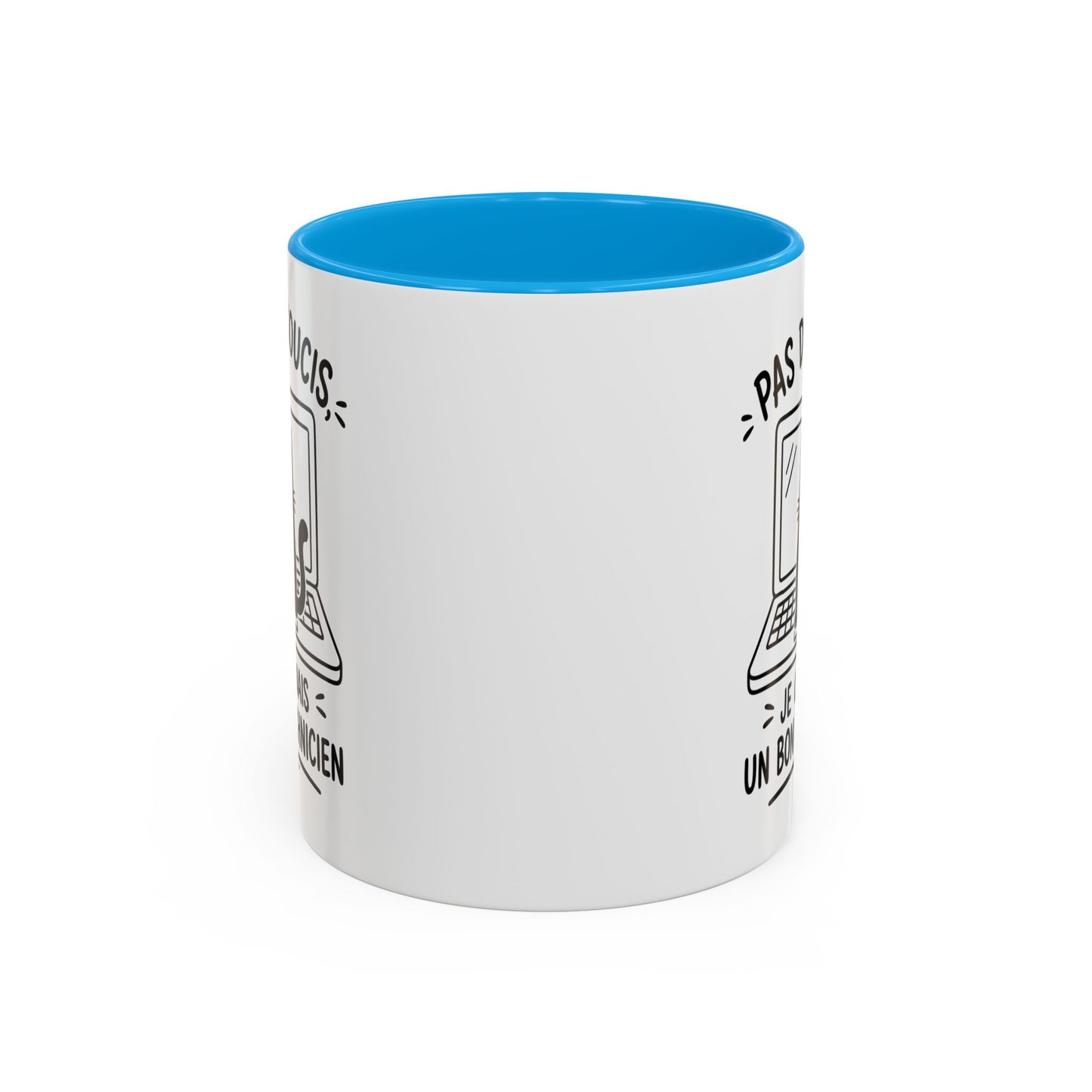 Tasse Humour Informatique Homme et Femme – Mug Drôle Chat Ordinateur Technicien – Cadeau Original Geek Informaticien 325 ml