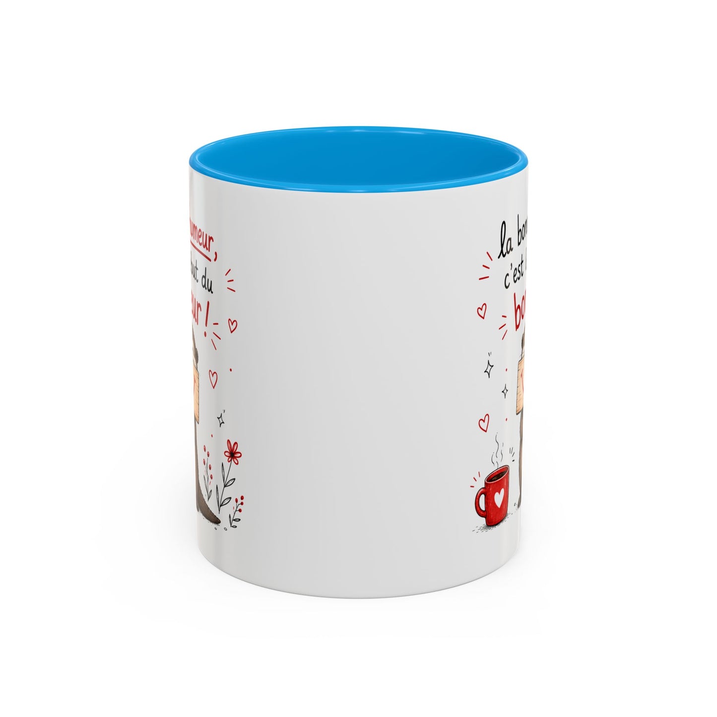 Tasse La Bonne Humeur c’est le Début du Bonheur – Mug Loutre Positive – Cadeau Motivation Homme Femme 325ml
