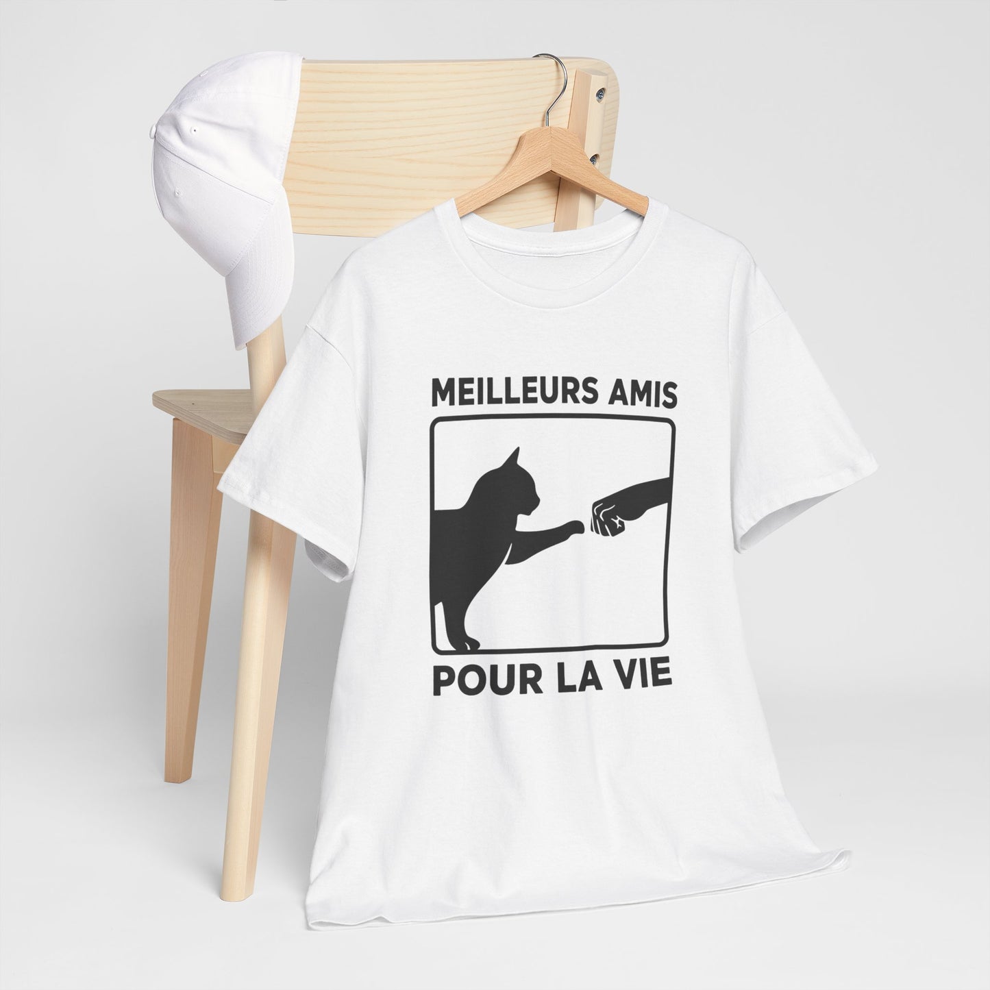 Tee Shirt Chat Homme Femme – Amitié Homme Chat – Idée Cadeau Amoureux des Chats Propriétaire de Félin