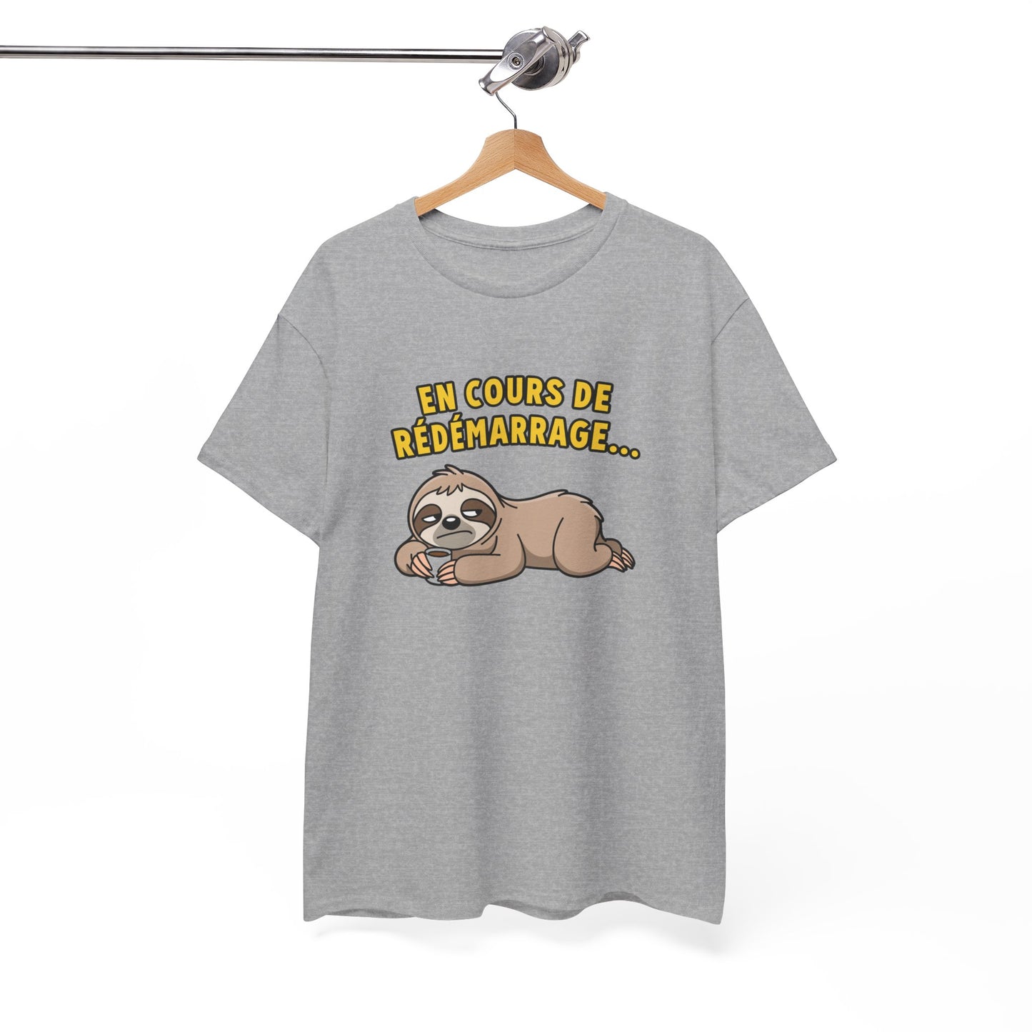 T-Shirt Humour Paresseux En Cours de Redémarrage – Tee Shirt Drôle Adulte Fatigue Café Travail Bureau Citation Fun Cadeau Collègue Homme Femme