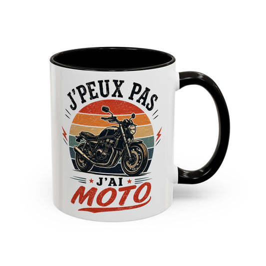 Tasse J’Peux Pas J’Ai Moto – Mug Motard Vintage Humoristique – Cadeau Passion Moto Homme Femme 325ml