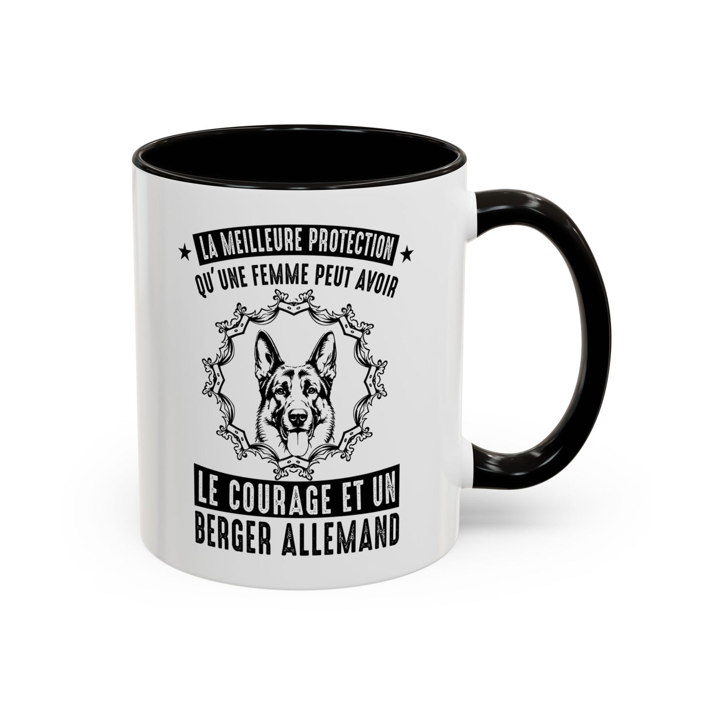 Mug Berger Allemand pour Femme – Tasse Humour Chien – Cadeau Maîtresse et Amoureuse des Bergers Allemands – Idée Cadeau Femme Passionnée de Chiens – 325 ml Noir Bleu Rouge