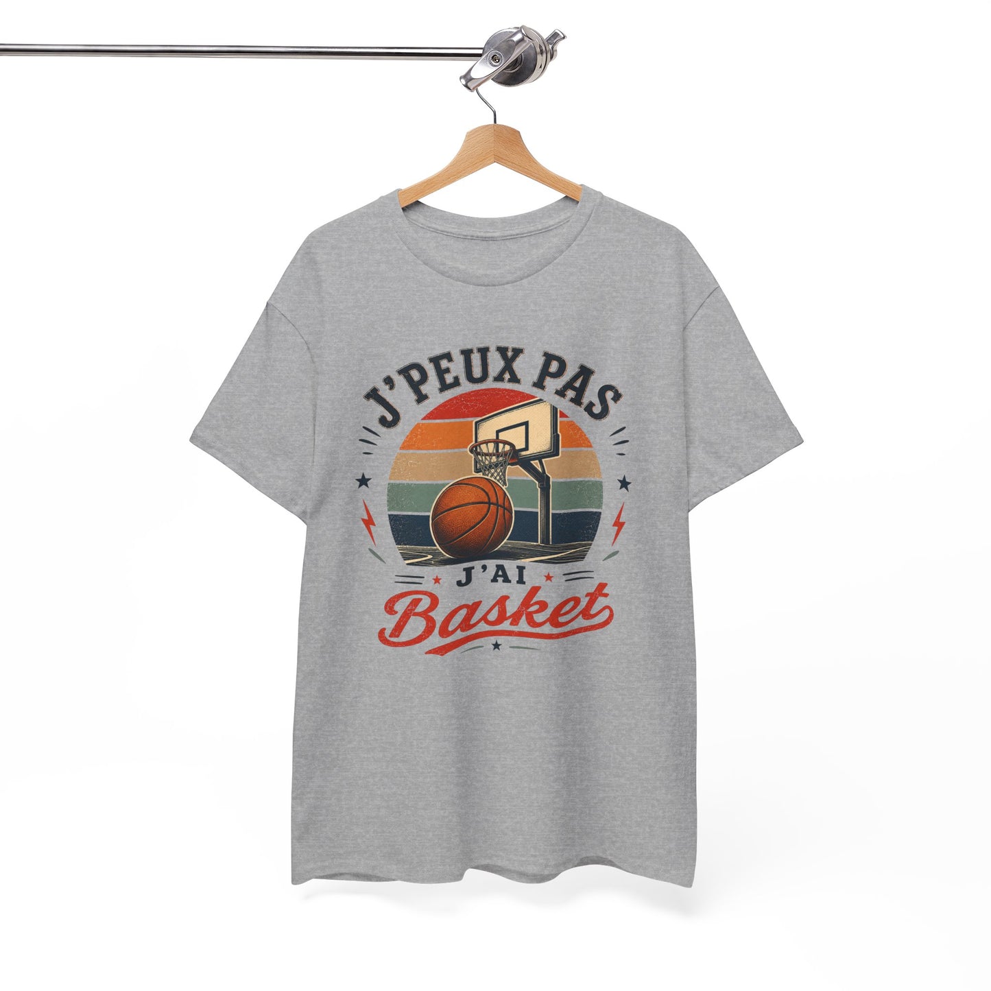 T-Shirt Basket Homme Femme – J’Peux Pas J’Ai Basket – Tee Shirt Basketball Vintage Joueur Basketteur Sport Équipe Terrain Panier Cadeau Passion Basket