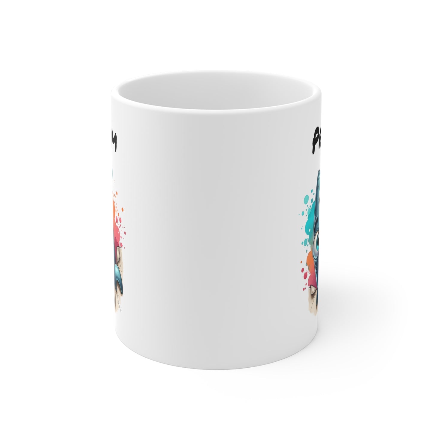 Tasse Personnalisable Requin Drôle – Mug Prénom Animal Marin Coloré – Cadeau Original Océan Humour 325ml