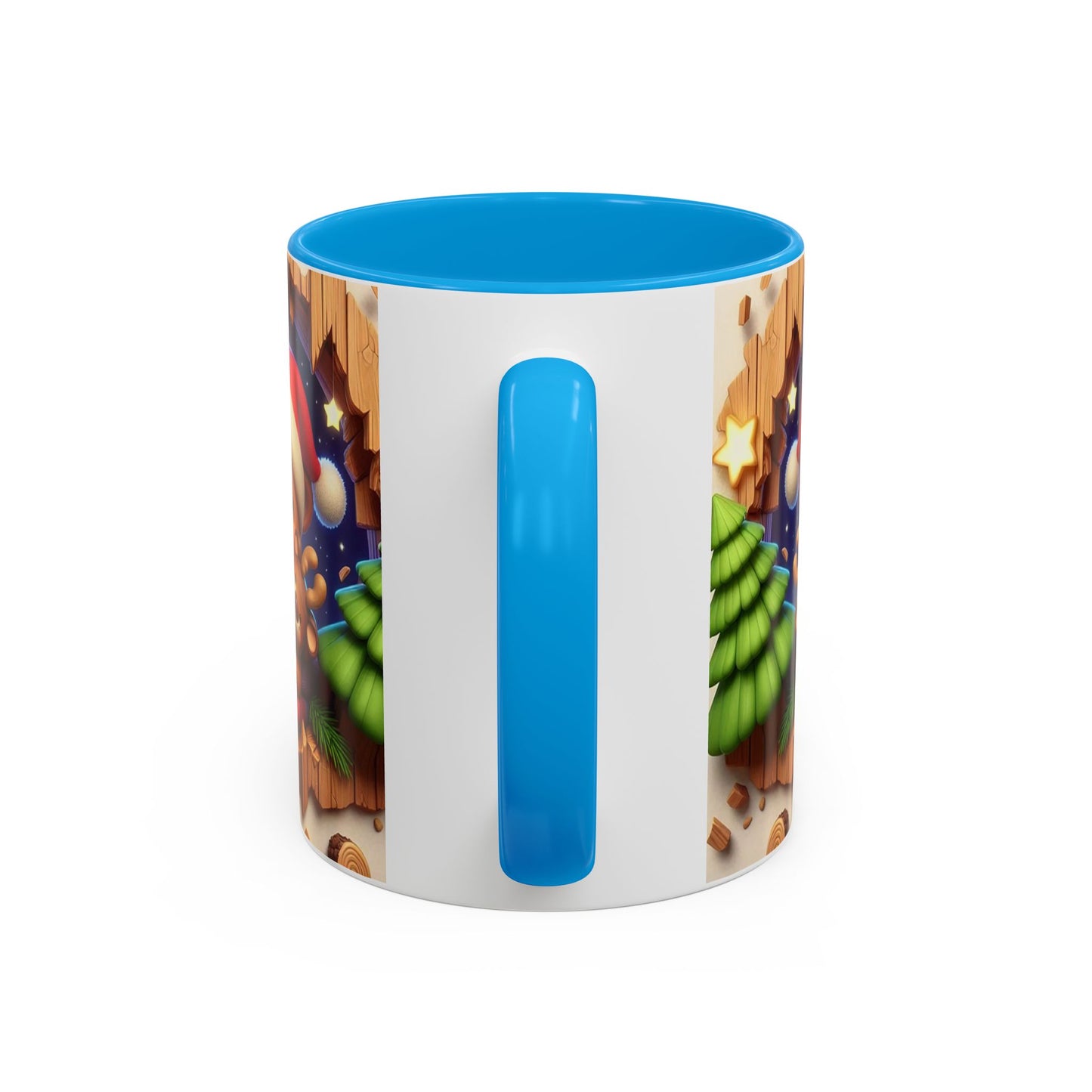 Mug Ours de Noël Kawaii – Tasse Ourson Adorable avec Bonnet de Noël, Plaid et Renne – Cadeau Hiver 325ml
