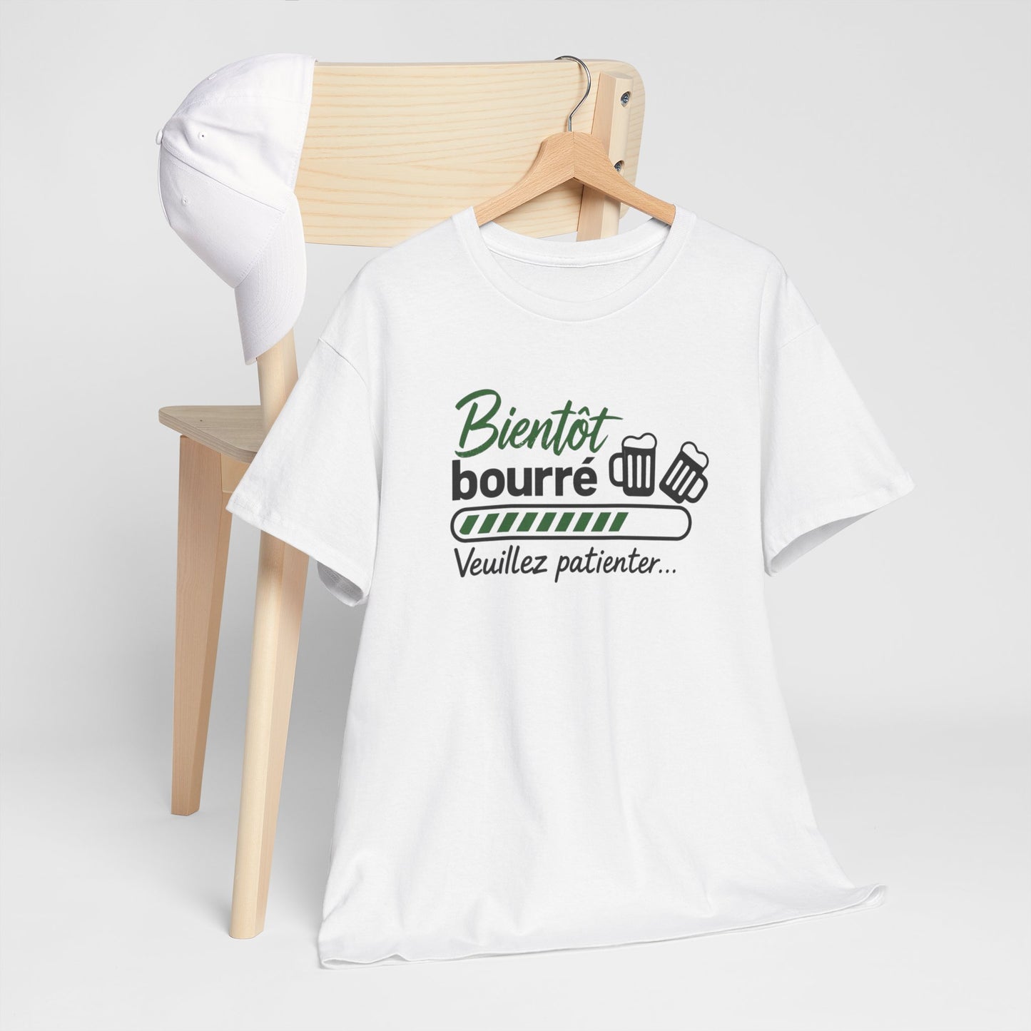 T-Shirt Humour Apéro Homme Femme – Tee Shirt Bientôt Prêt Apéro – Cadeau Drôle Soirée Bière Noir Blanc Gris