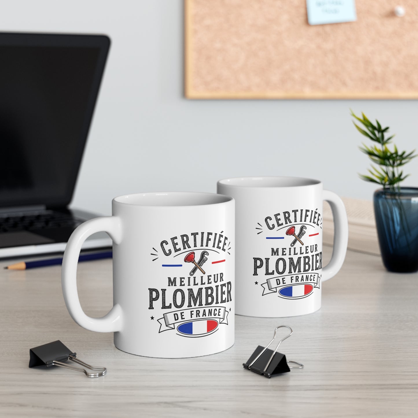 Mug Plombier Homme – Certifié Meilleur Plombier de France – Tasse Humour Métier – Cadeau Original Plombier