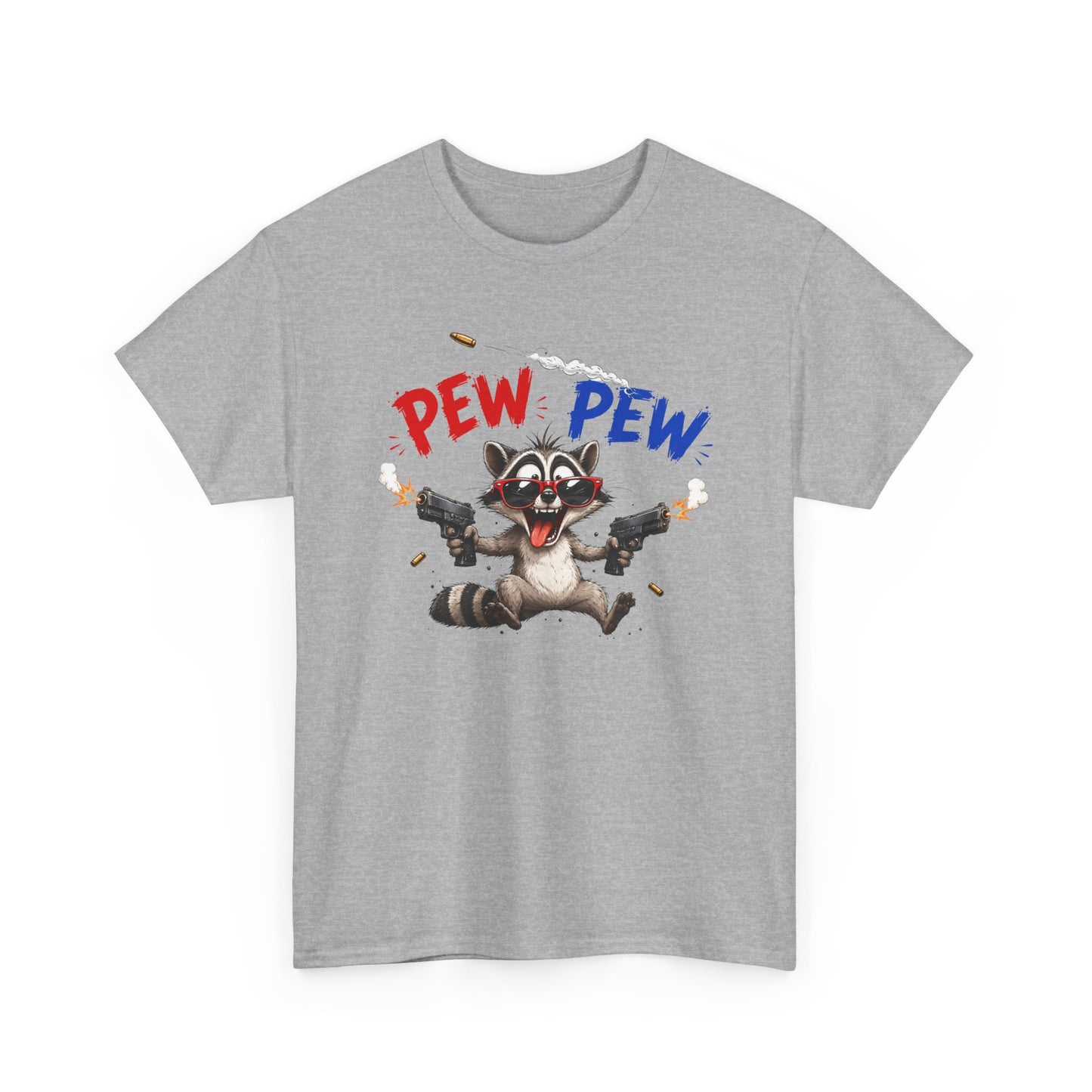 Tee-Shirt Pew Pew Raton Laveur Humour – Cadeau Drôle Homme Femme – Design Cartoon Original