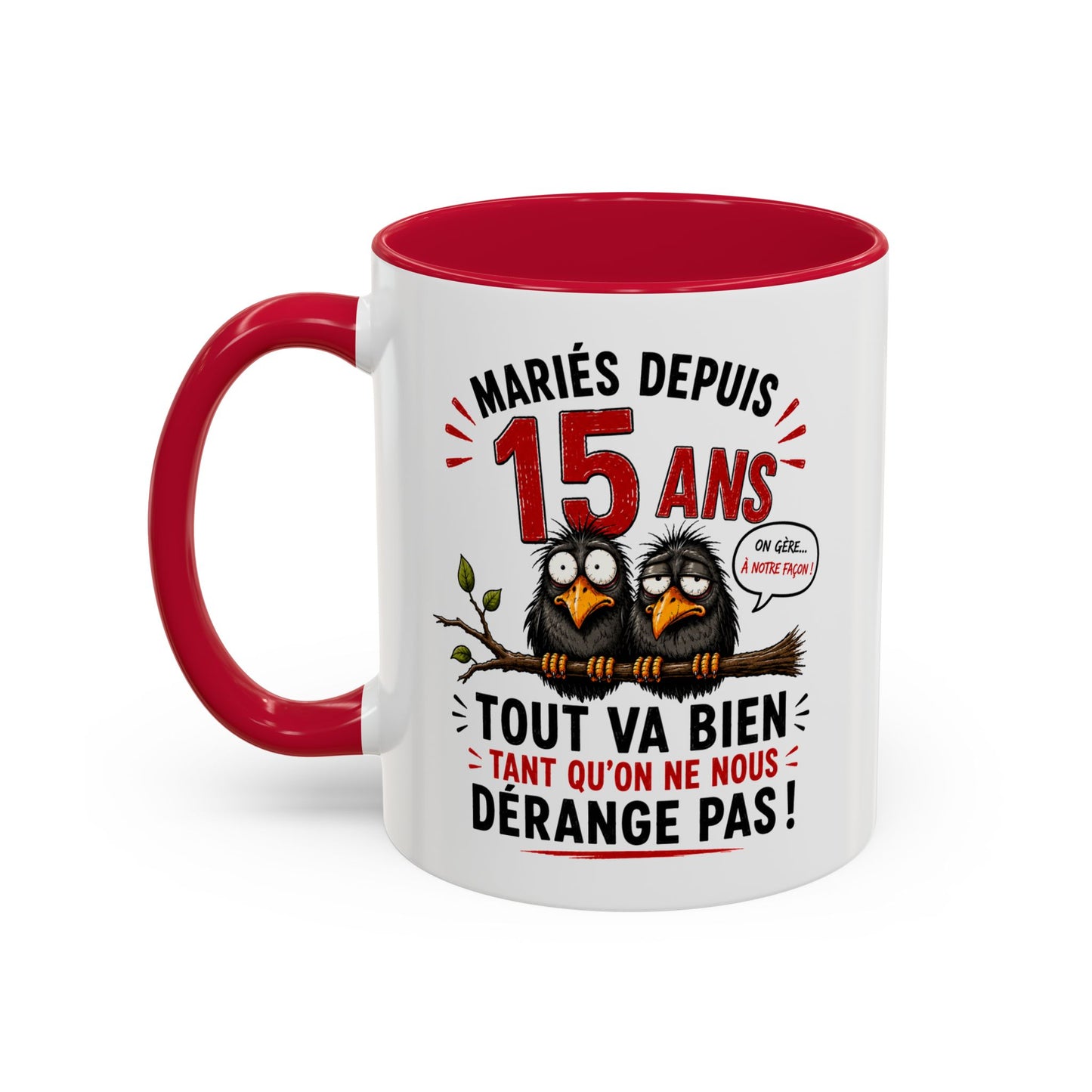 Tasse Mariés Depuis 15 Ans – Mug Humour Anniversaire de Mariage Homme Femme – Cadeau Couple 15 Ans de Mariage 325 ml