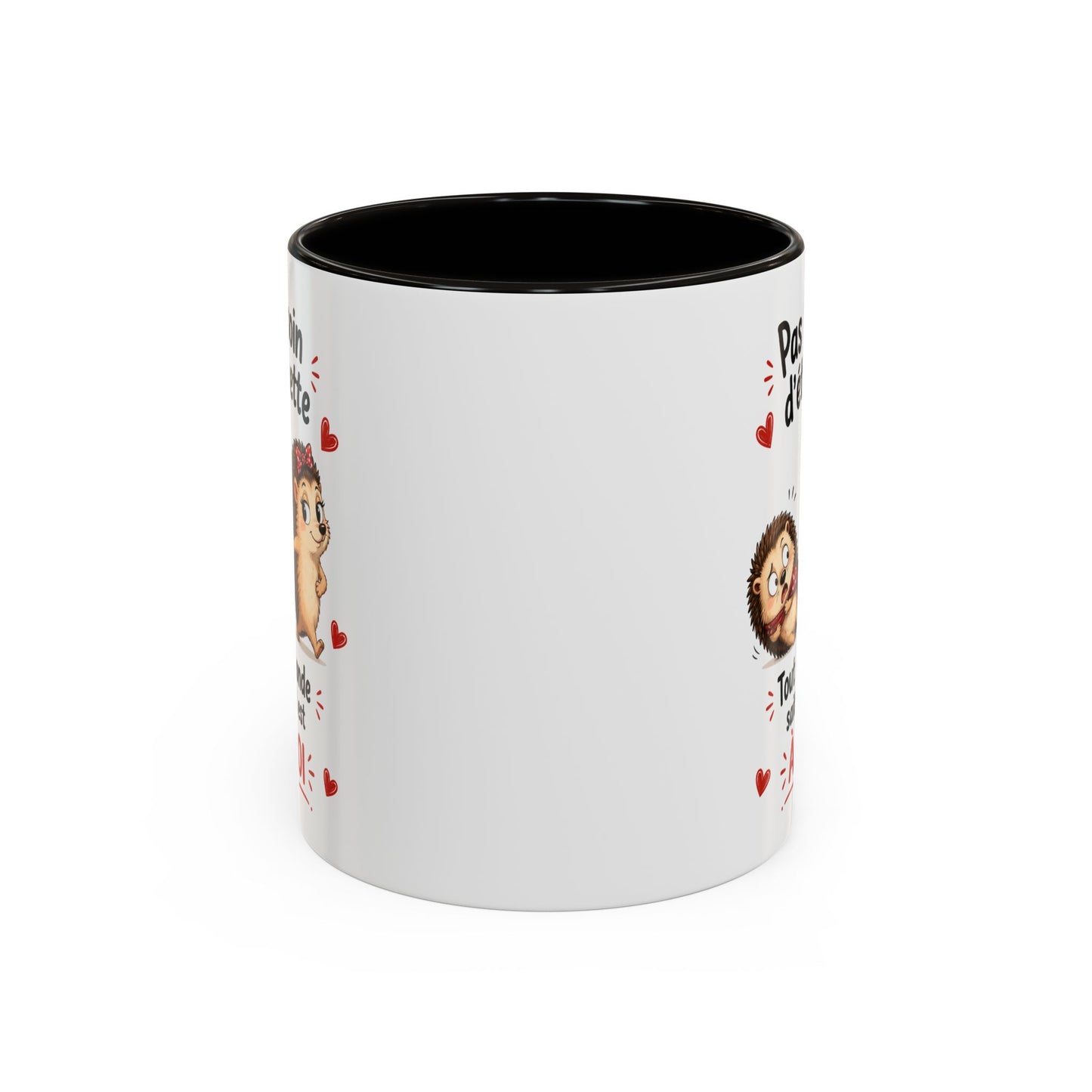 Tasse Pas Besoin D’Étiquette Tout Le Monde Sait Qu’Il Est À Moi – Mug Hérisson Couple Humour Amour 325ml