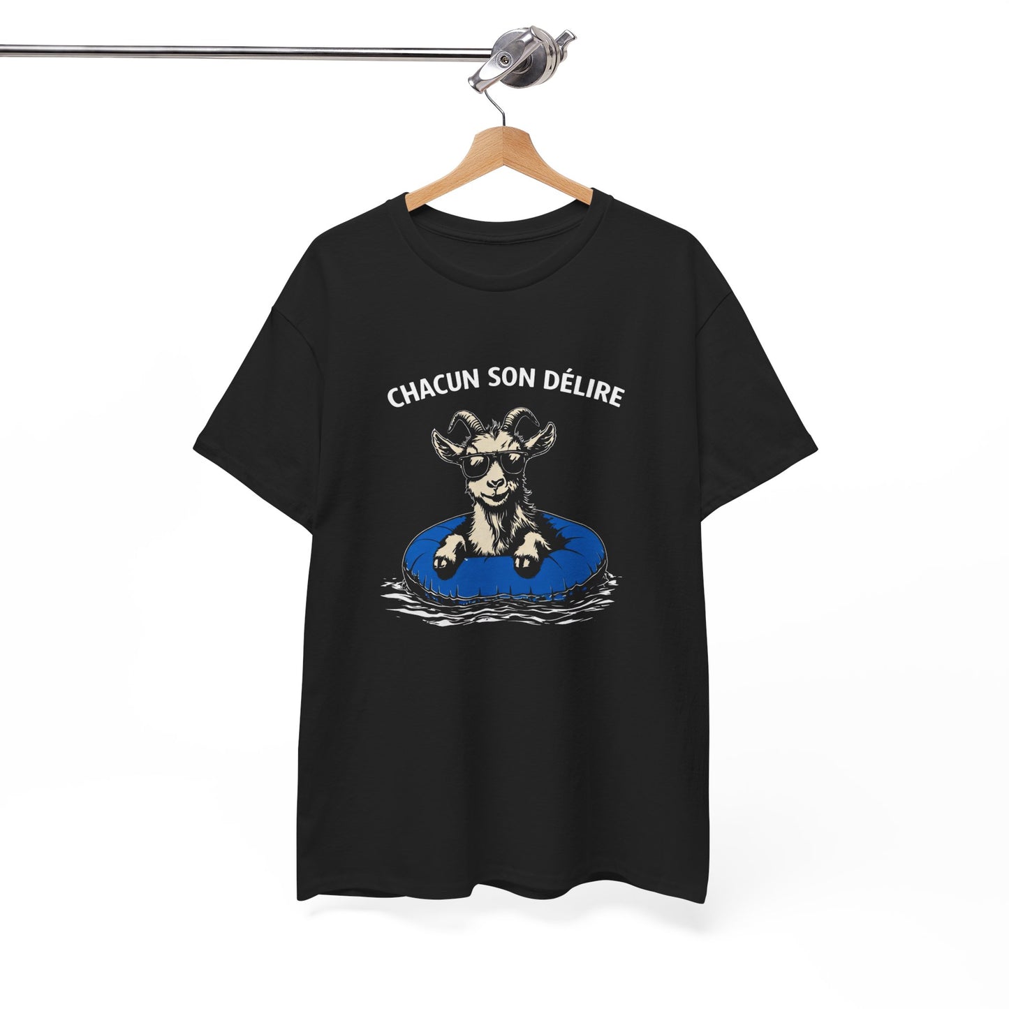 T-Shirt Humour Chèvre Bouée – Tee Shirt Chacun Son Délire – Cadeau Drôle Été Vacances