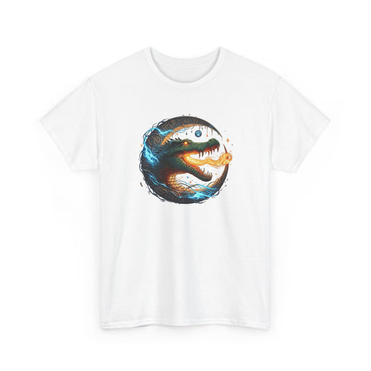 Tee Shirt Crocodile Fantastique Homme Femme – T-Shirt Crocodile Cracheur de Feu – Reptile Mystique – Idée Cadeau Originale