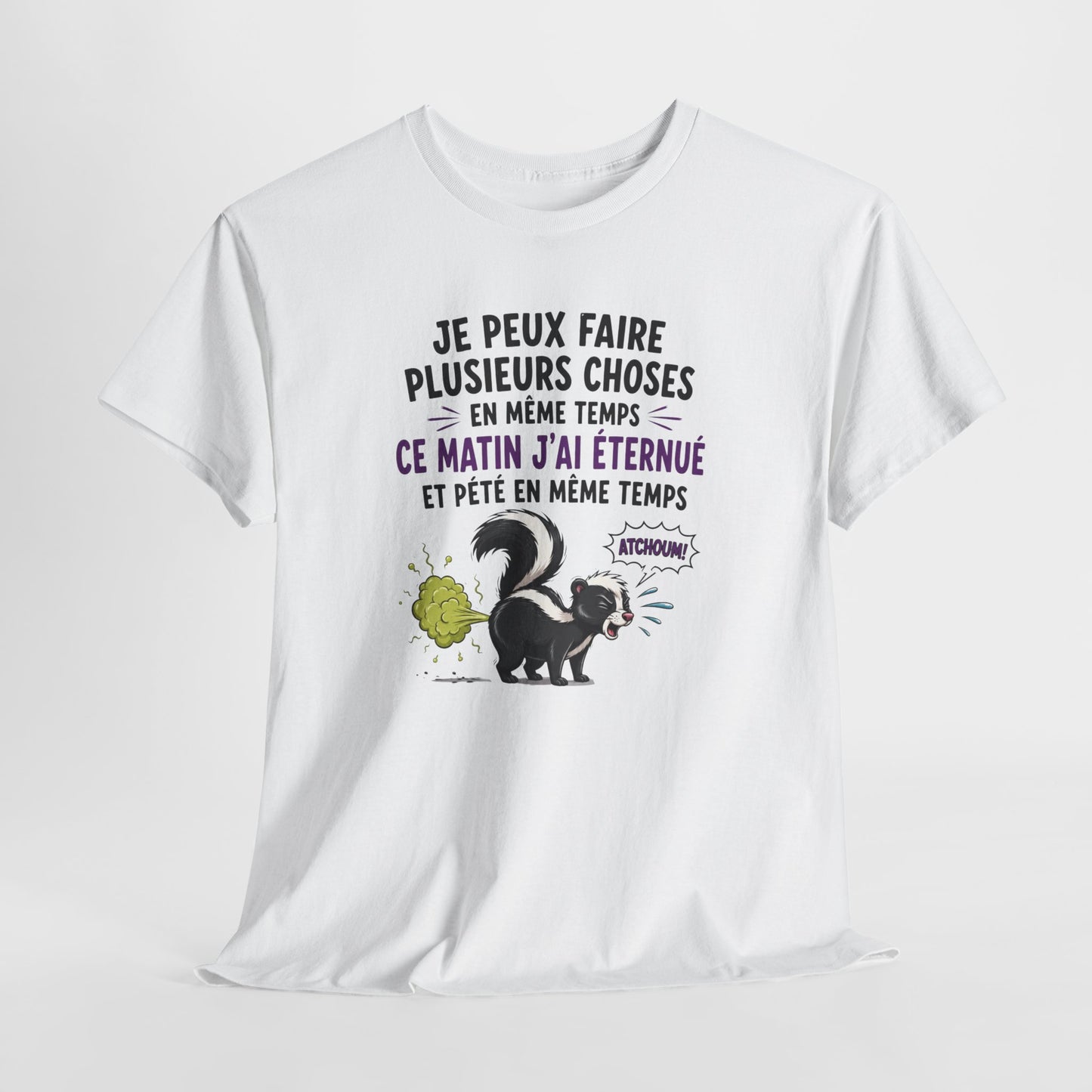 Tee-Shirt Homme et Femme Humour – Putois Drôle Multitâche – Cadeau Original Amusant pour Amoureux des Animaux