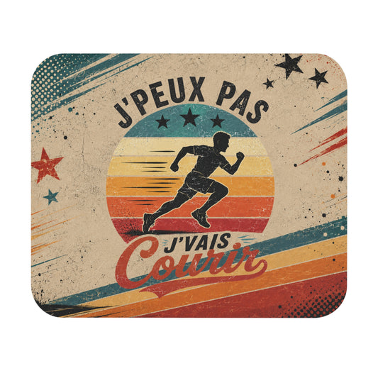 Tapis de Souris Running Homme J'Peux Pas J'Vais Courir – Cadeau Humour Course à Pied Jogging Marathon Trail Runner Bureau