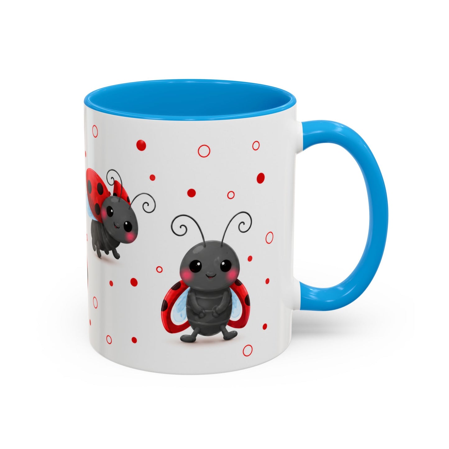 Tasse Coccinelles Mignonnes – Mug Kawaii Insectes Cartoon et Rouge Noir – Cadeau Nature 325ml