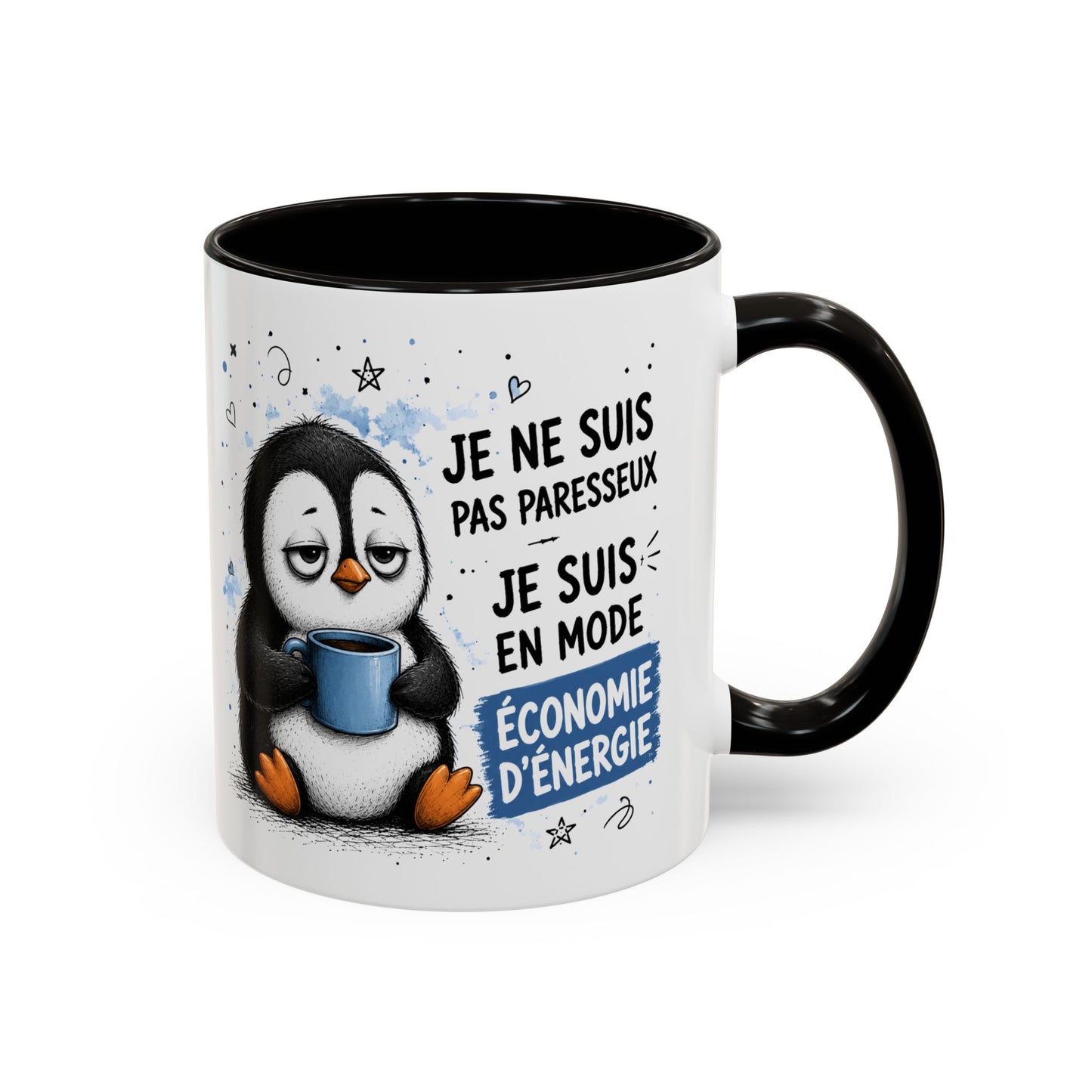 Tasse Pingouin Drôle Homme Femme – Mug Je Ne Suis Pas Paresseux Je Suis en Mode Économie d'Énergie – Cadeau Humour Café 325 ml