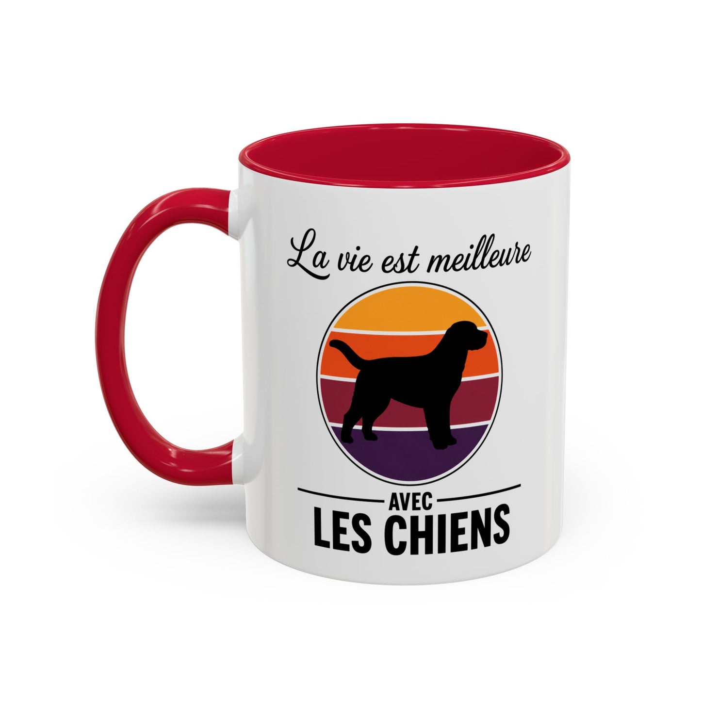 Mug Chien Homme et Femme – Tasse pour Maître et Maîtresse – Cadeau Amoureux des Chiens – Idée Cadeau Passionné Canin et Propriétaire de Chien – 325 ml Noir Bleu Rouge