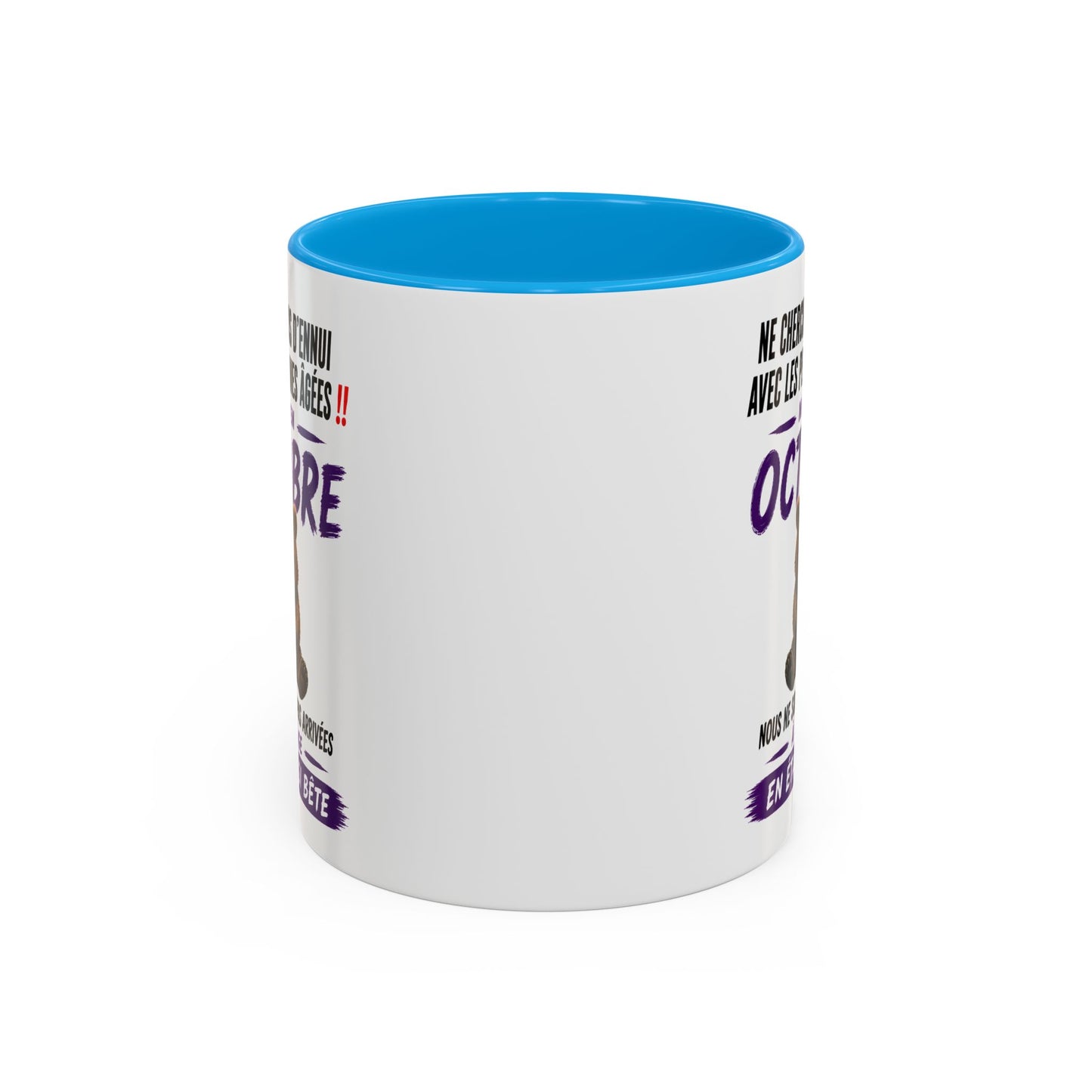 Tasse Humour Personnes Nées en Octobre – Mug Ours Drôle Senior Retraité – Cadeau Anniversaire Homme Femme 325ml