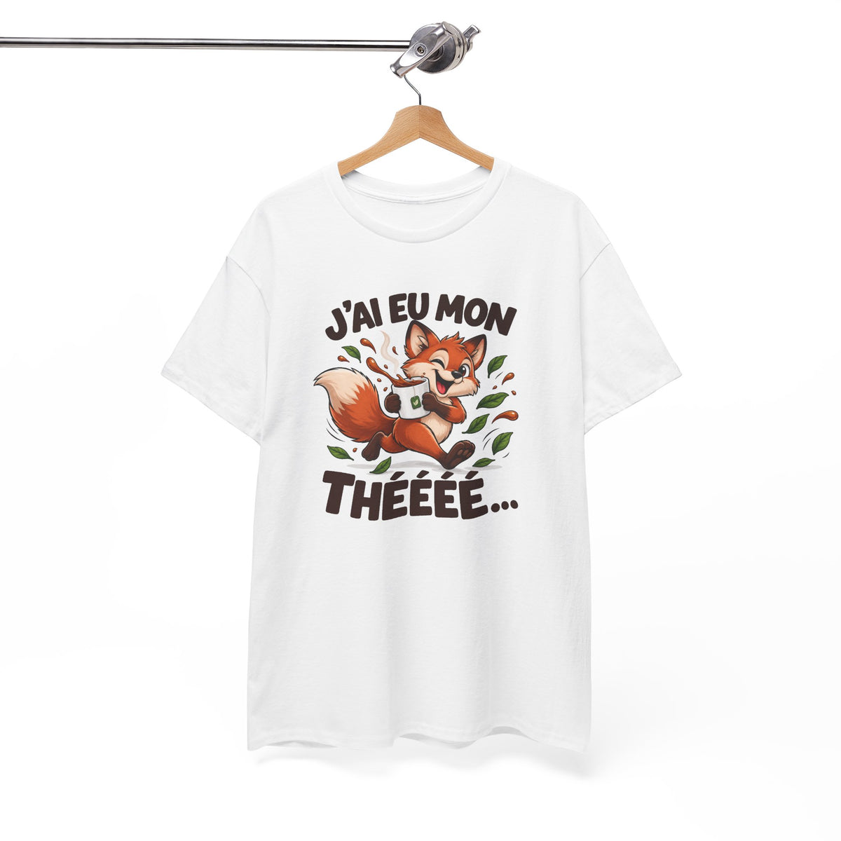 Tee Shirt Thé Homme Femme – J’ai Eu Mon Thé – T-Shirt Humour Renard Amoureux du Thé Cadeau Original