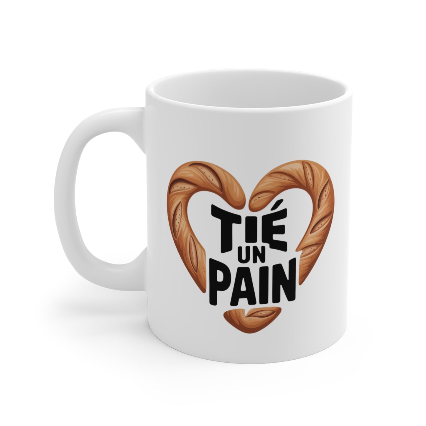 Tasse “Tié un Pain” – Mug Humour Amour Boulangerie – Cadeau Drôle Couple Saint Valentin 325ml