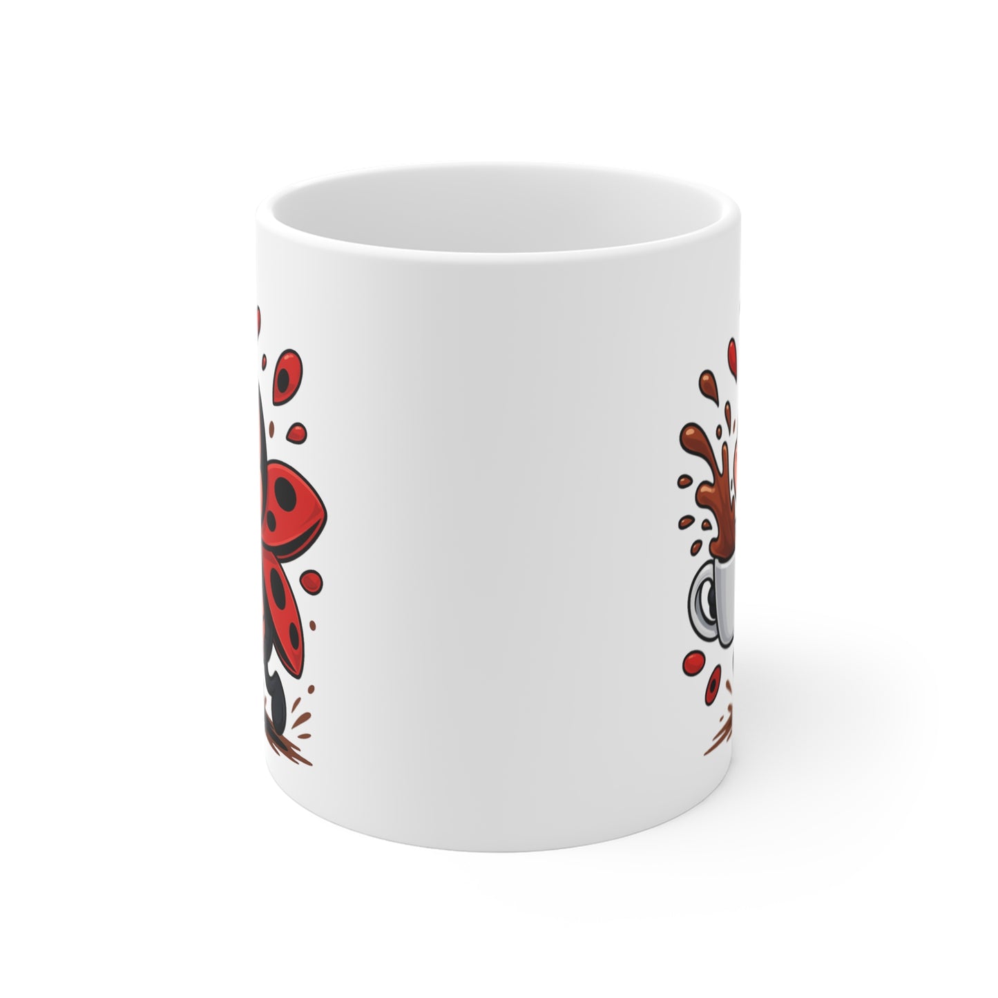 Mug Coccinelle Café – Tasse Céramique 325ml – Design Cartoon Mignon – Cadeau Original Amateur de Café