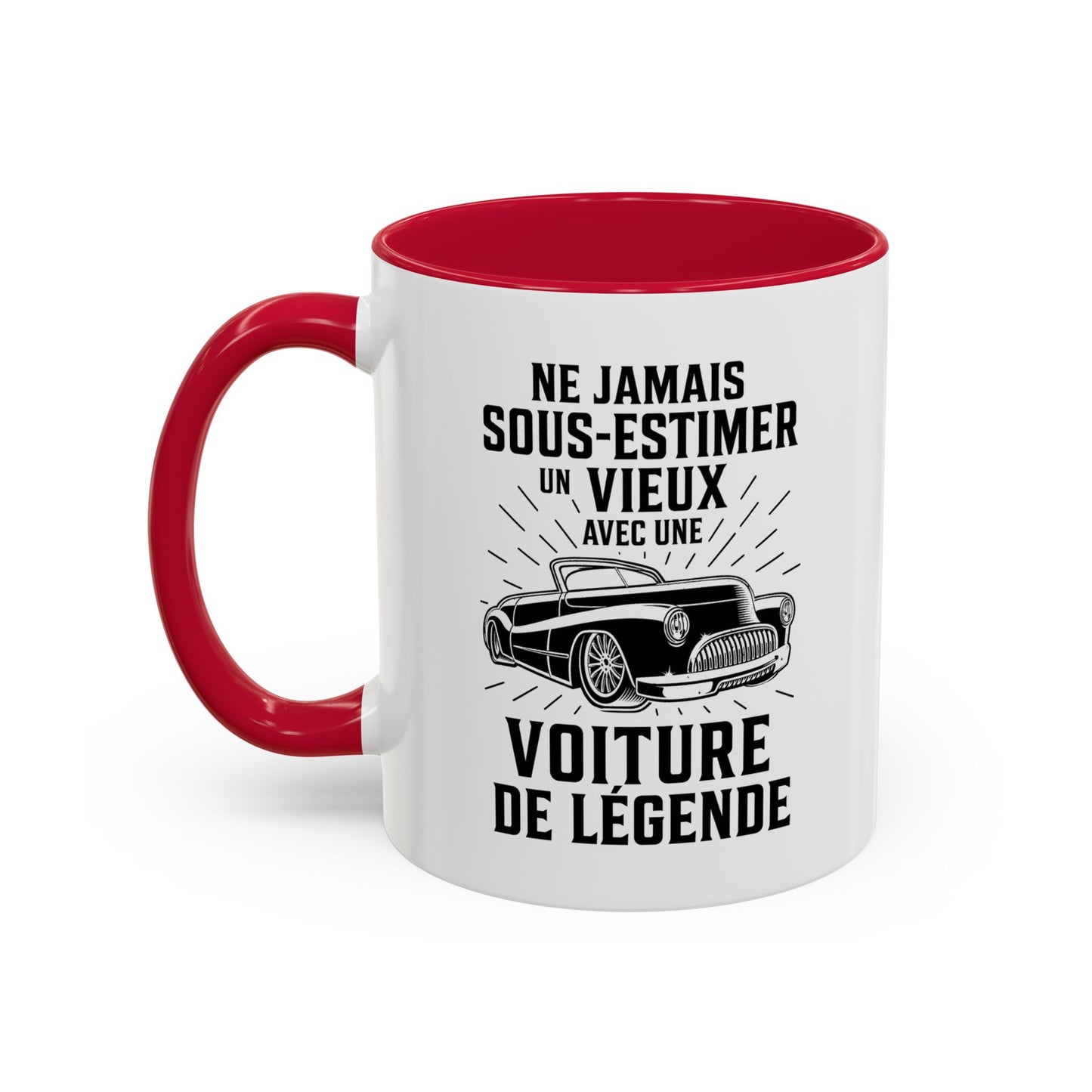 Mug Voiture Homme et Femme – Tasse Passion Automobile Sportive et Voiture de Collection – Idée Cadeau Conducteur Amateur Auto Mécanique – 325 ml Noir Bleu Rouge