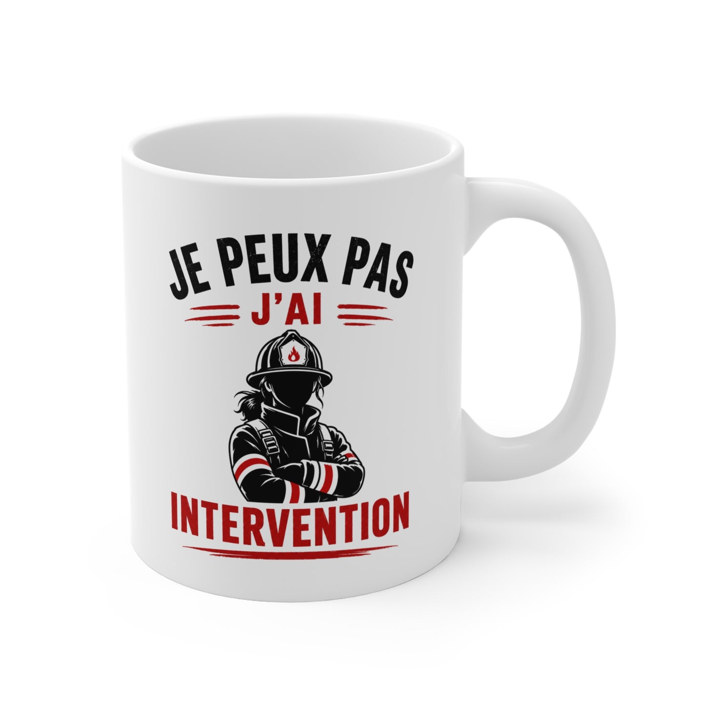 Mug Pompier Femme – Cadeau Pompière Sapeur-Pompier Intervention – Tasse Humour Originale Anniversaire Collègue Amie 325 ml