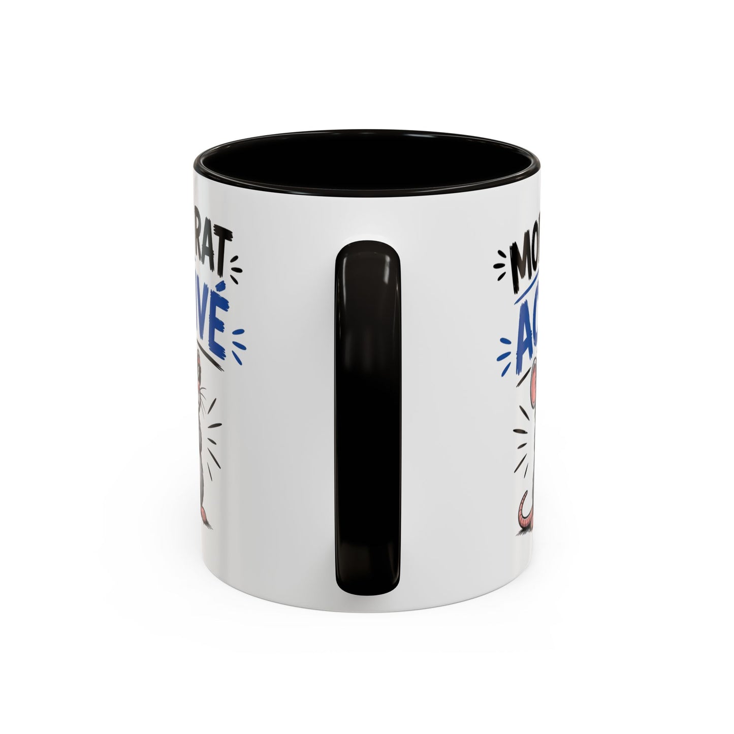 Mug Humour Mode Rat Activé – Tasse Souris Cool avec Lunettes – Cadeau Original Drôle et Décalé Céramique 325ml Noir Bleu Rouge