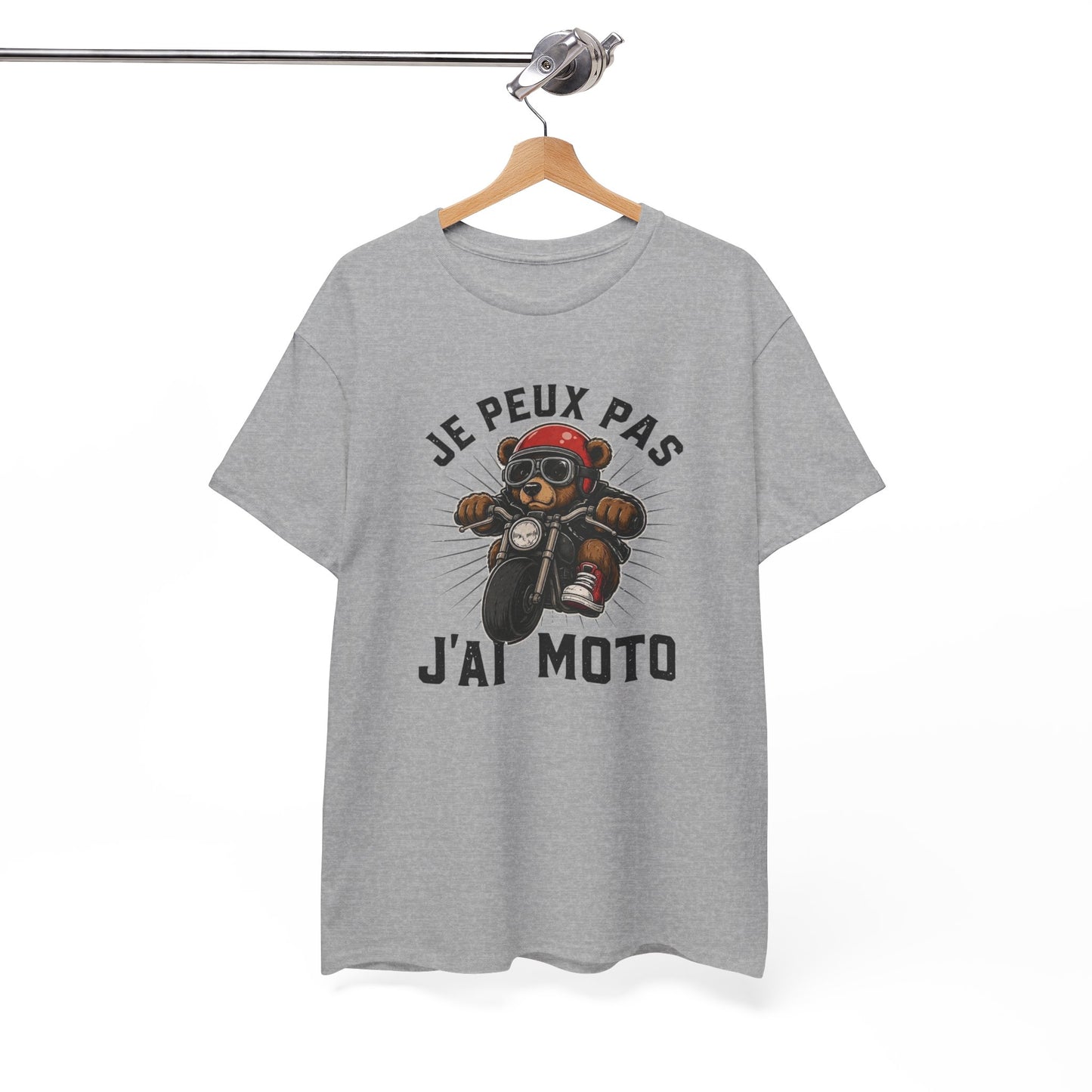 T-Shirt Je Peux Pas J’ai Moto Homme Femme – Tee Shirt Motard Humour – Cadeau Biker Moto Noir Blanc Gris