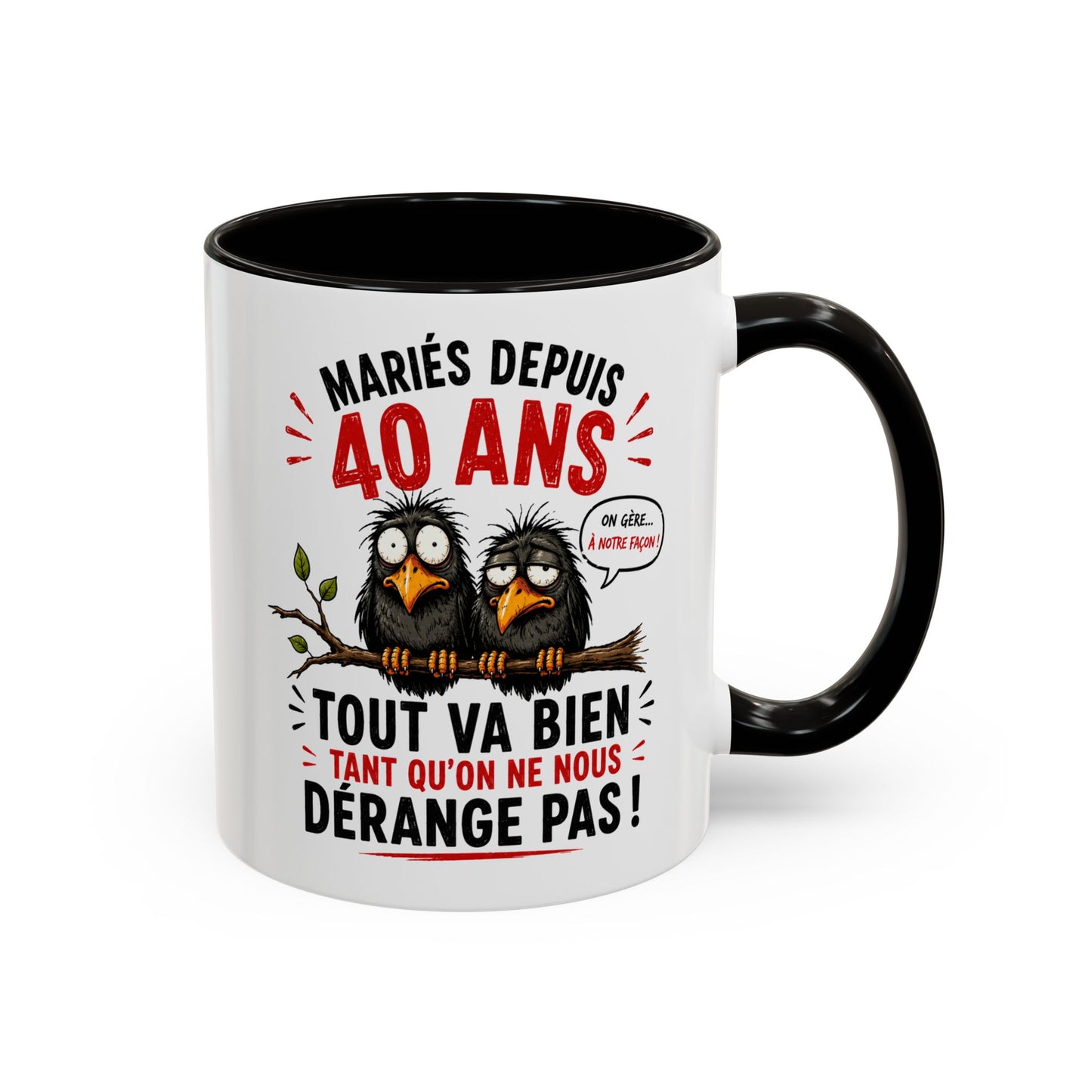 Tasse Mariés Depuis 40 Ans – Mug Humour Anniversaire de Mariage Homme Femme – Cadeau Couple 40 Ans de Mariage 325 ml